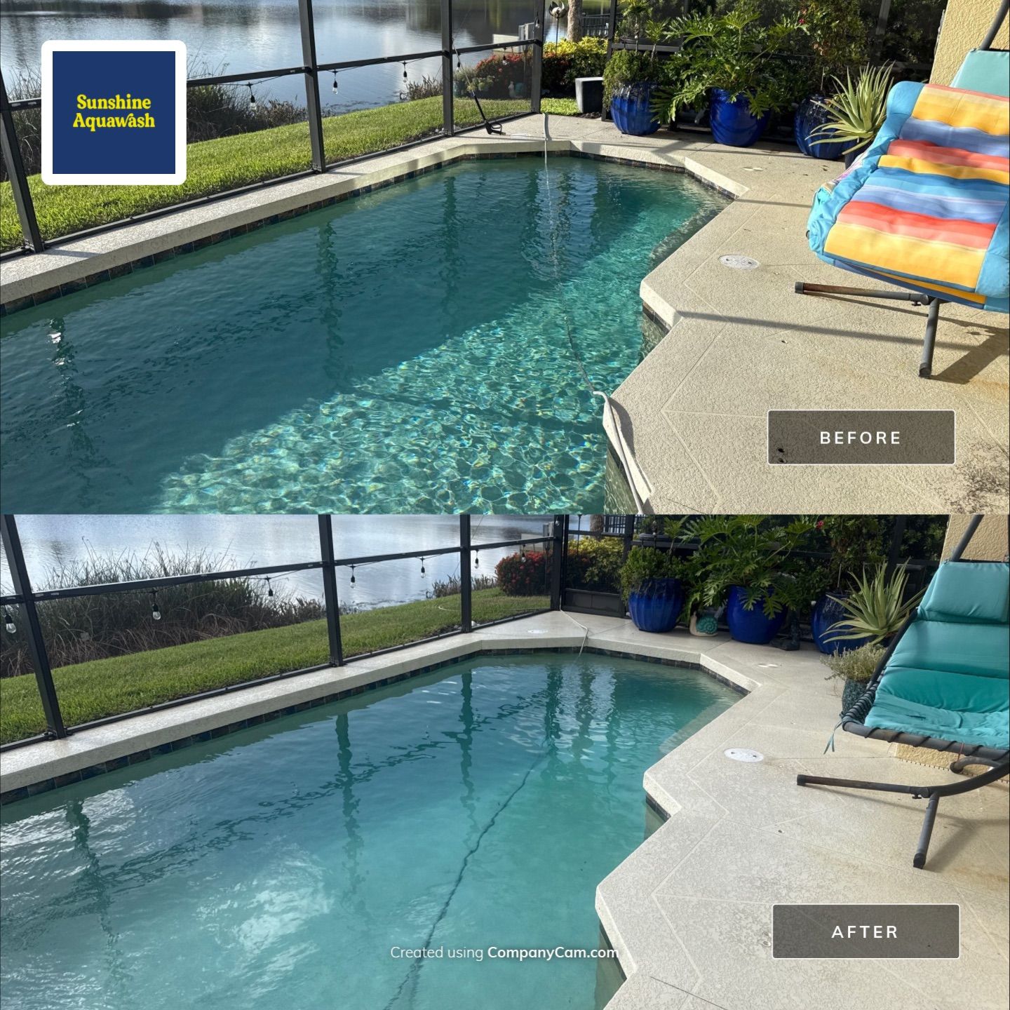 Trevesta Pool Deck & Exterior Cleaning Transformation by Sunshine AquaWash