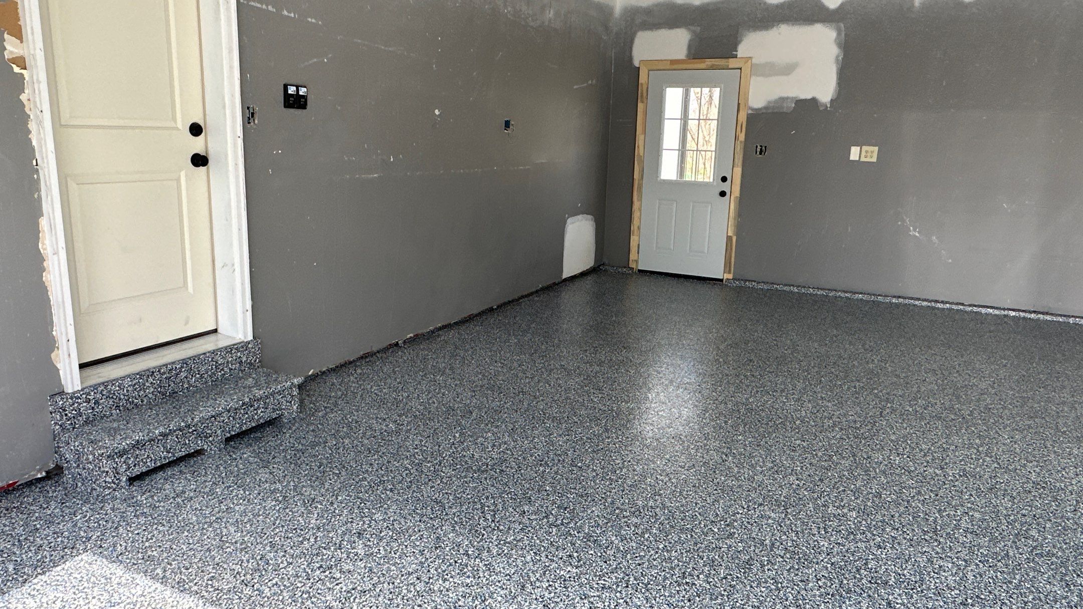 Kurt C. upgraded their garage floor with Banner Blue Flake  by Banner Garage
