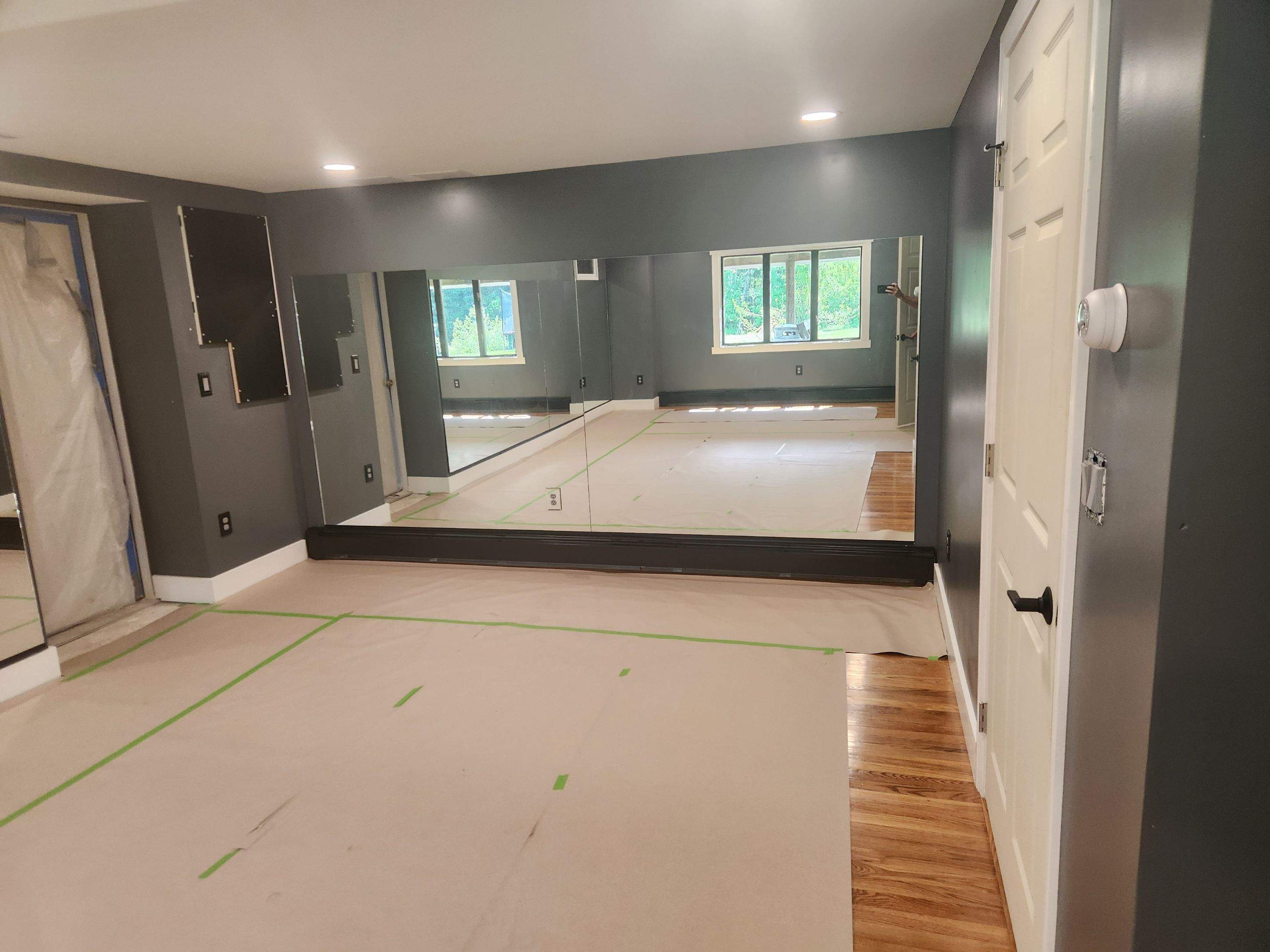 Residential Basement Dance Studio - Mirrored Walls by Cheshire Glass Company