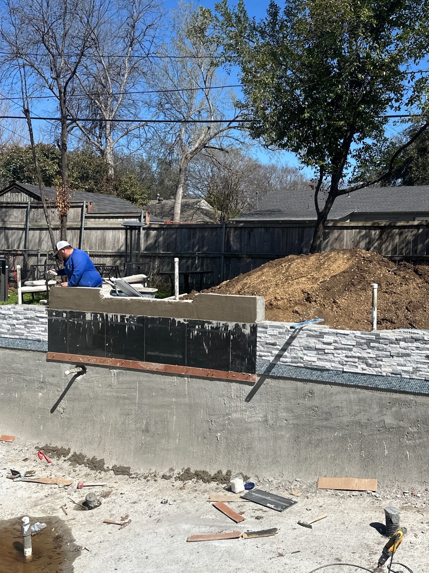 Modern Geometric Pool with Sheer Descent Water Feature by Pinnacle Pools and Spas - DFW