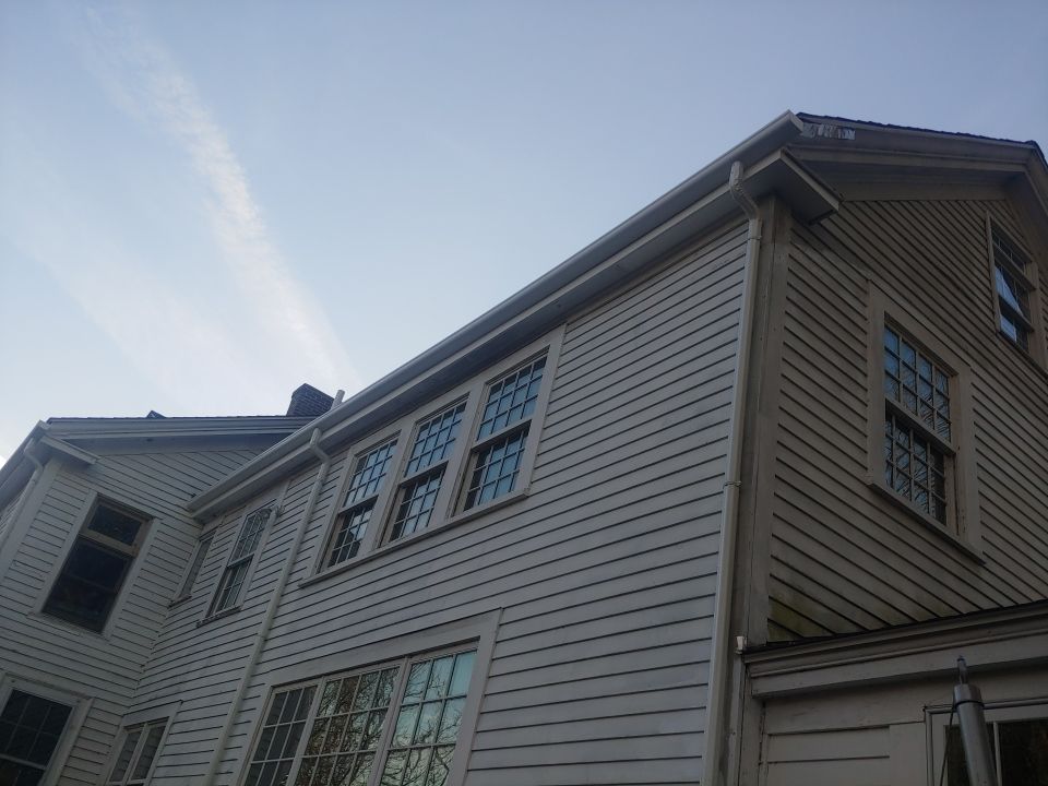 Gutter Installation using 4x6 Fiberglass Gutter in Weston, MA by Gutter Pro Enterprises