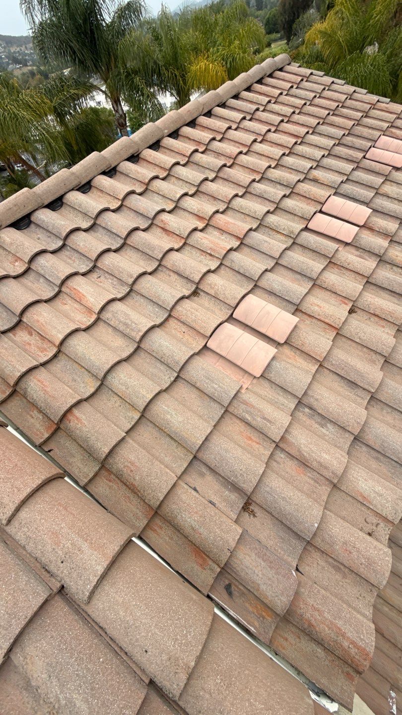 Terracotta Tile Roof Repair and Ridge Cap Sealing in Escondido by Reliable Roofing San Diego Inc.