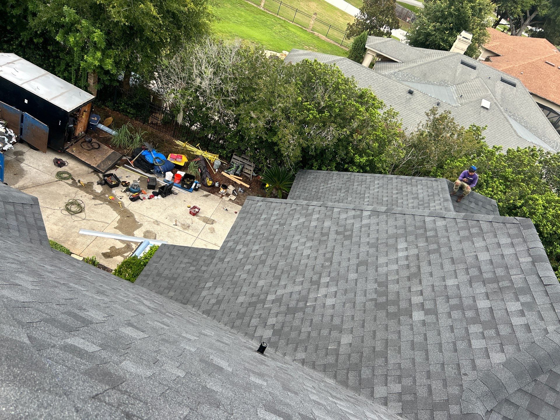 Residential Roofing Installation with Black Shadow Shingles in Clermont by Pinnacle Roofing Group