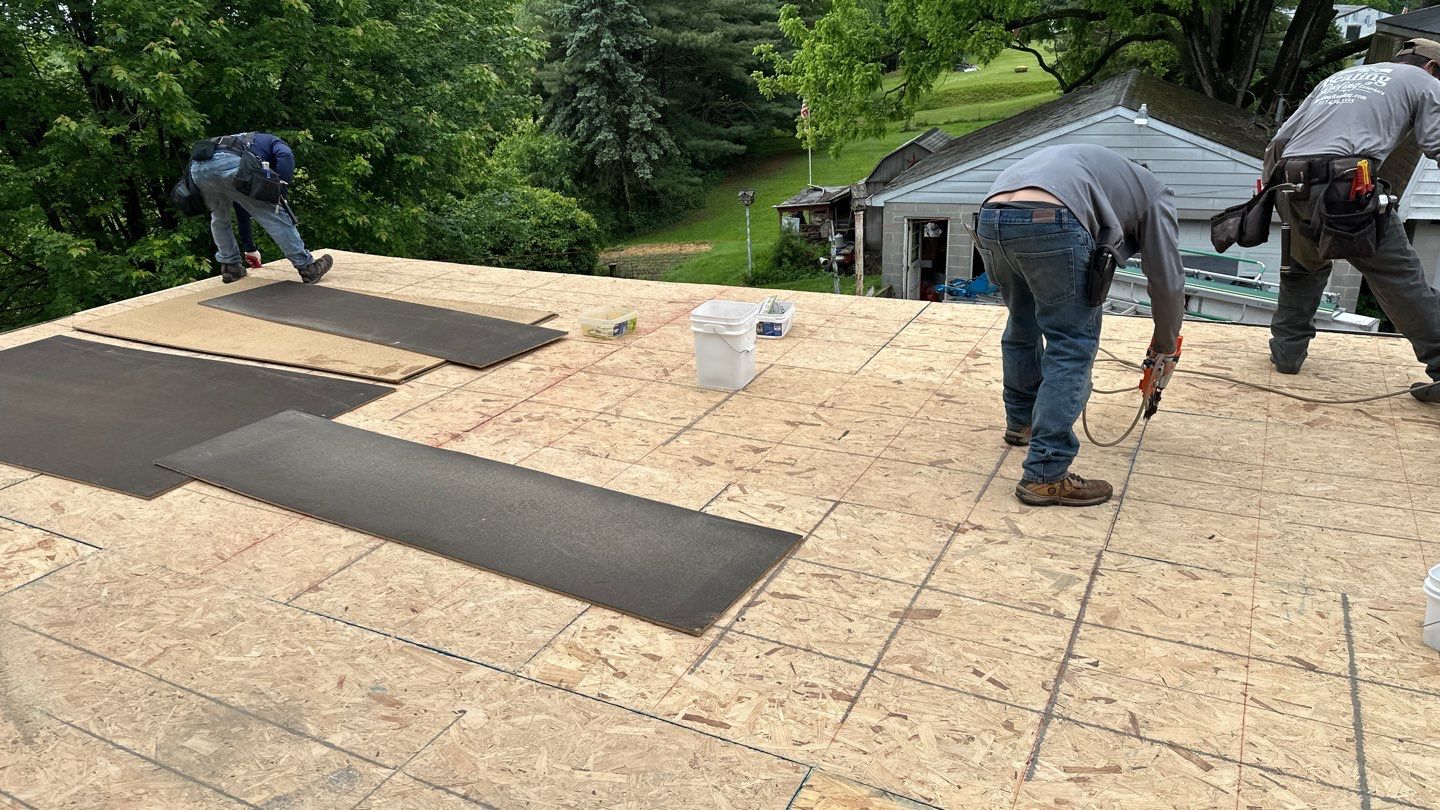 Rubber Roof and Gutter Replacement in New Oxford PA | Full Roof Deck Rebuild by Bealing Roofing & Exteriors