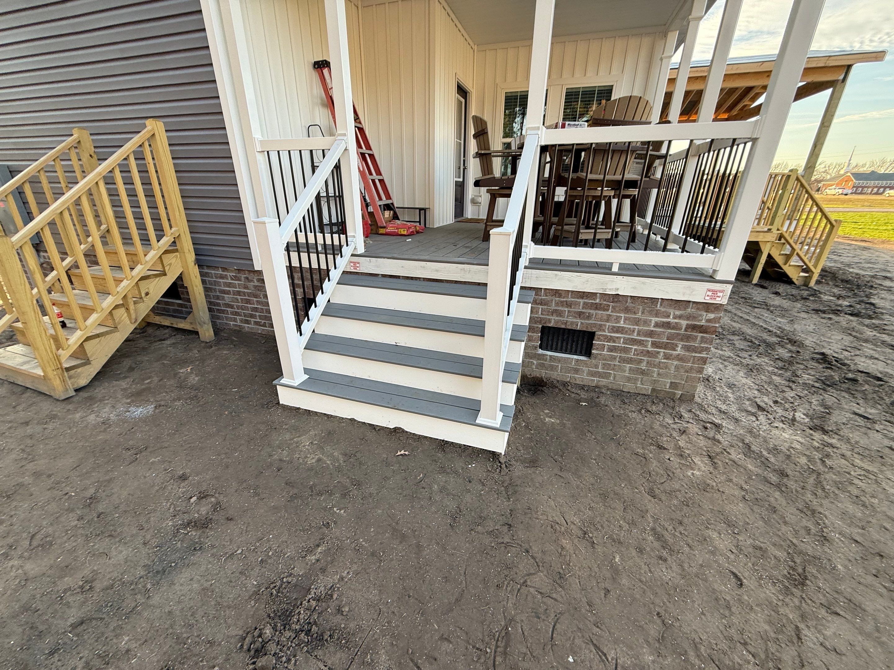 Custom Trex Covered Deck and Gabled Roof in Winterville by The Remodeling Company