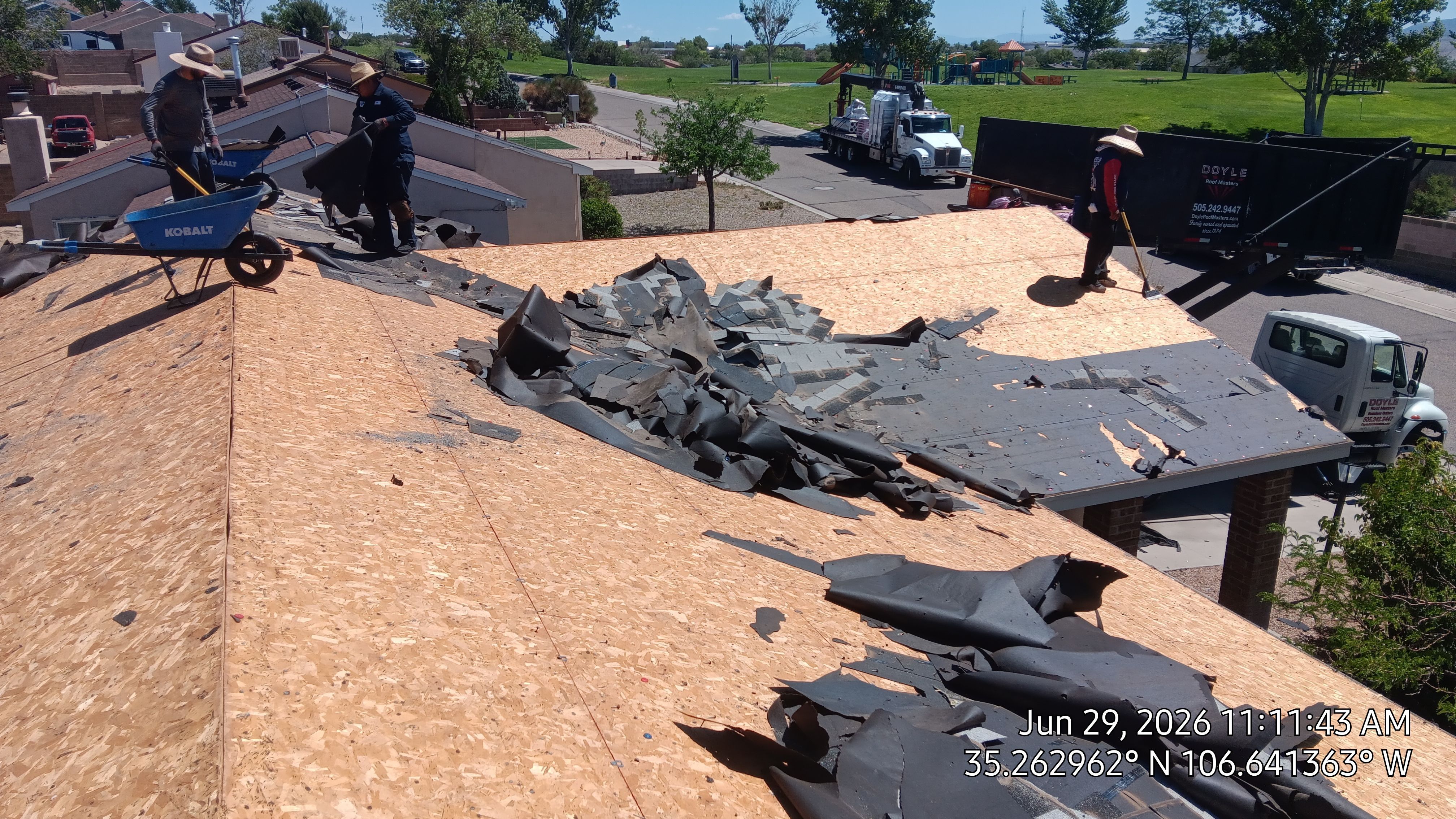 Owens Corning Shasta White Duration Shingle Roof Replacement and Decking Repair in Rio Rancho by Doyle Roof Masters Inc