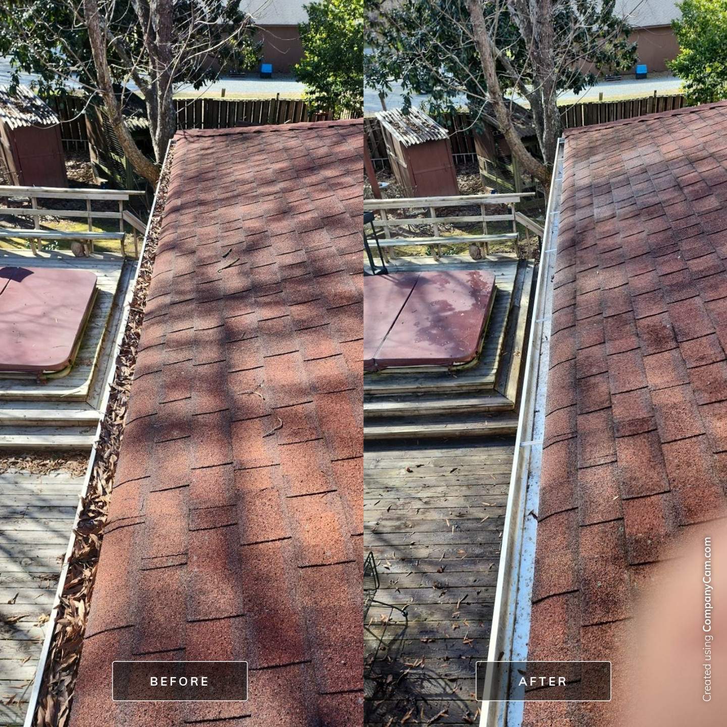 Gutter Cleaning using water by Power Wash Masters LLC