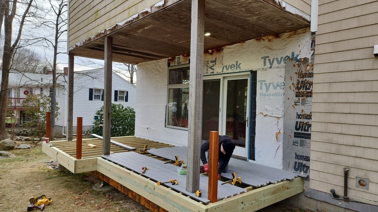 Deck project in Milford, MA by UBrothers Construction