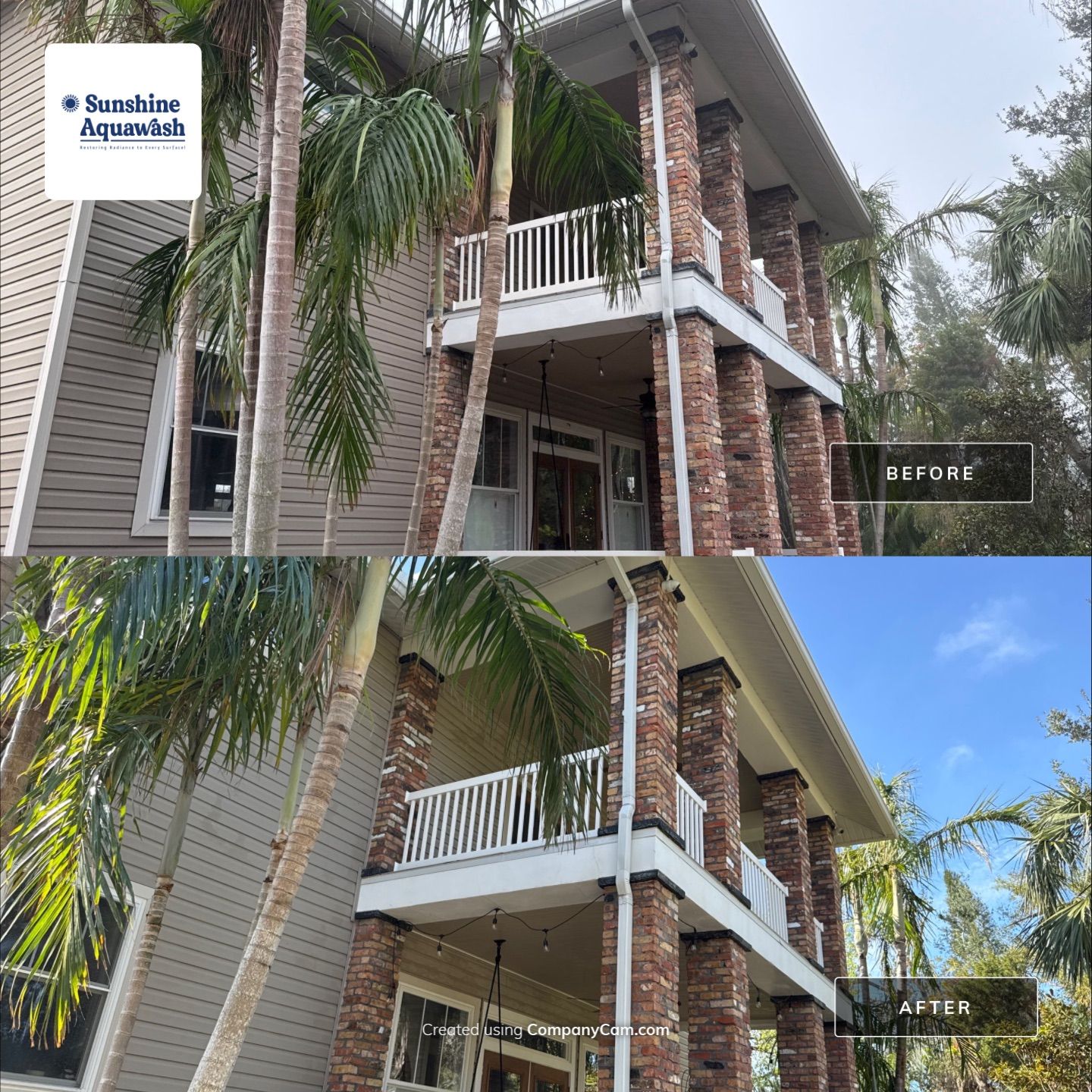 2-Story House Wash and Garage Pressure Washing in Palmetto, FL by Sunshine AquaWash
