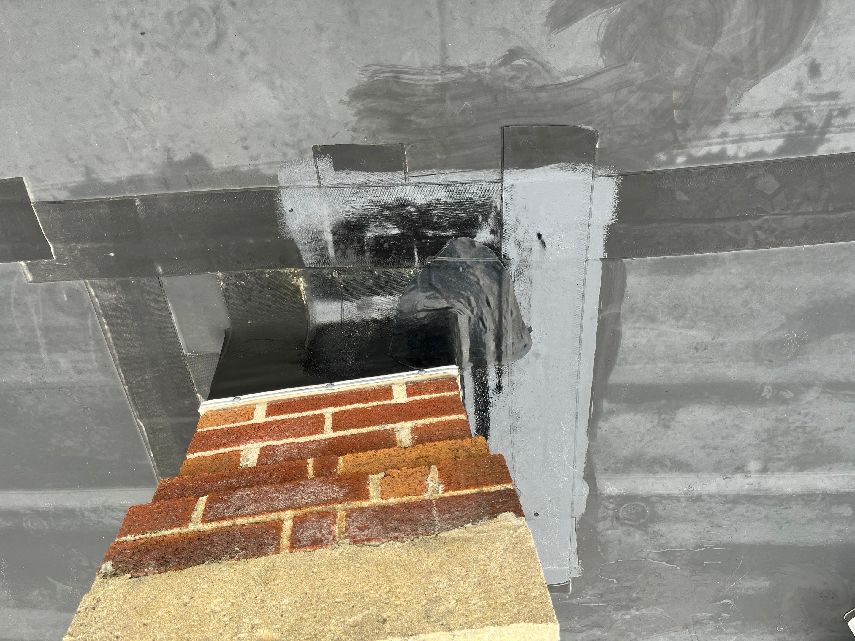 Rubber Roof Repair W/Chimney Reflash by Tall pine roofing