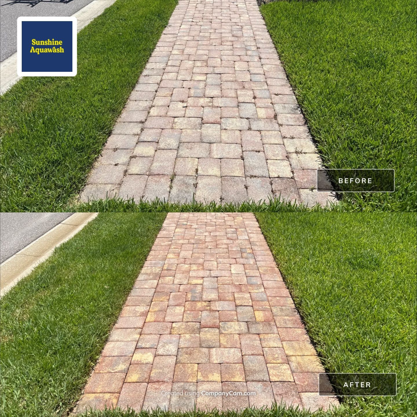 Paver Driveway, Sidewalk & Curbing Cleaning — Bougainvillea Place, Ellenton, FL by Sunshine AquaWash