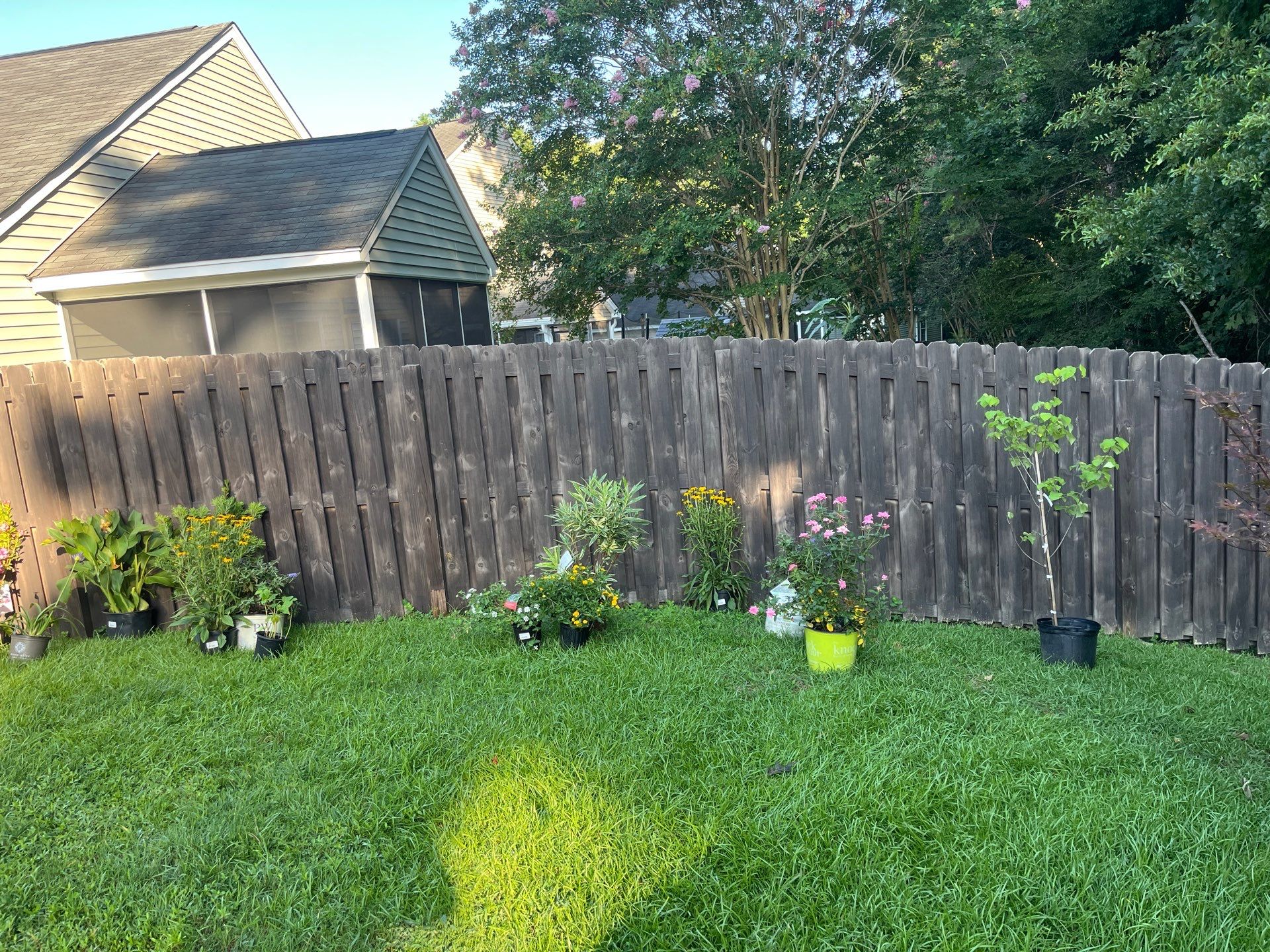 Backyard Sod and Flowerbed Installation in Summerville by Hudson Bros Lawn Care LLC