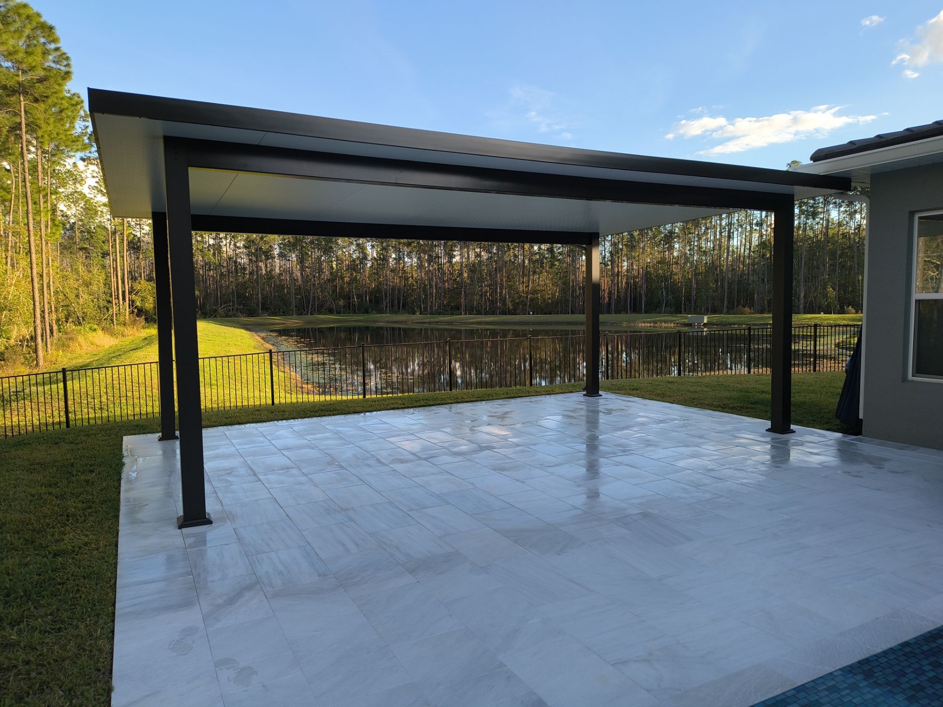 Modern Freestanding Insulated Pavilion | Windermere Poolside Oasis by Orlando pergolas 