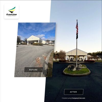 Sealcoating & Line Striping at Compass Rose Senior Living Facility 