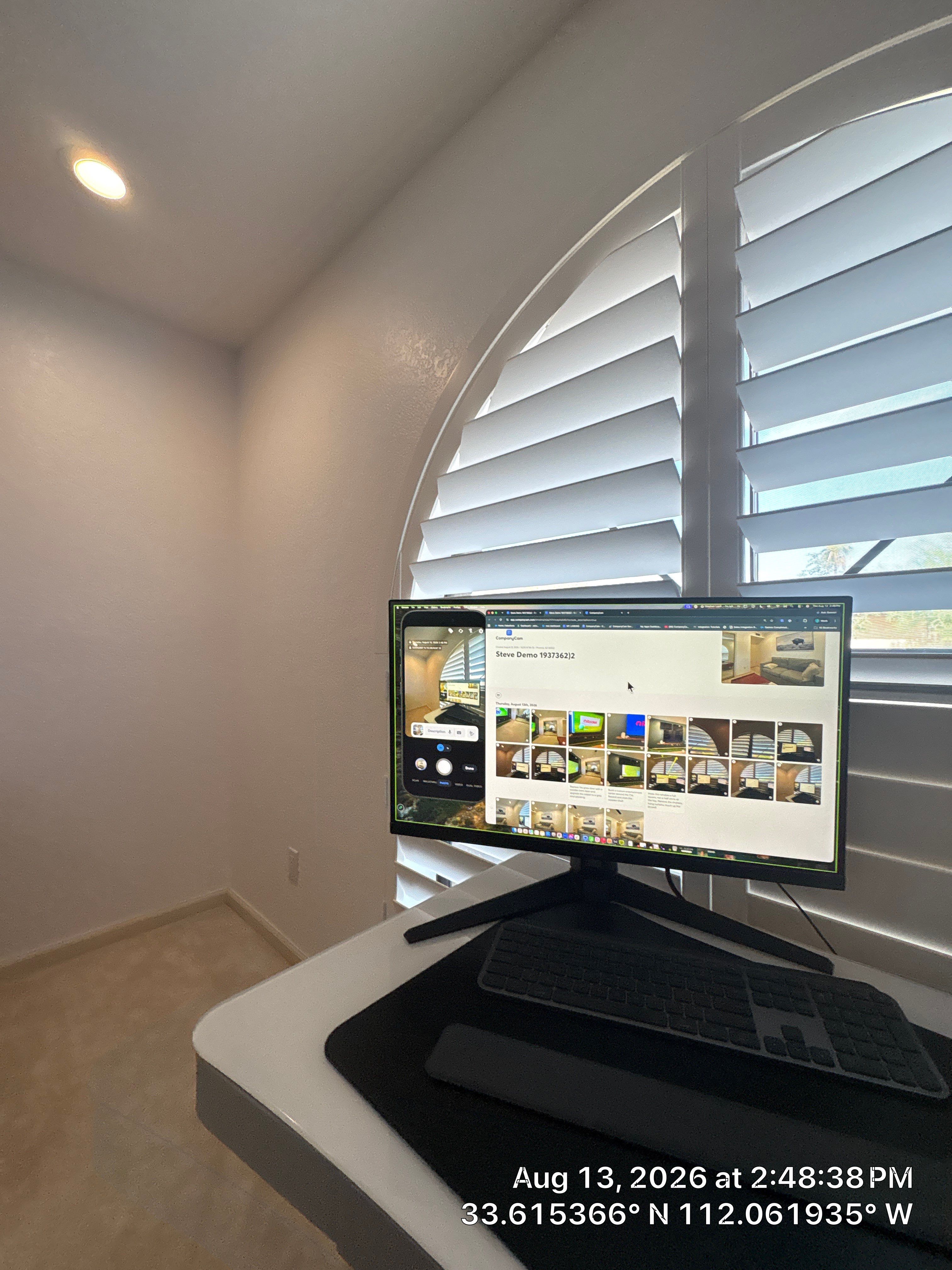 Phoenix Home Office and Media Room With Custom Shutters by CompanyCam Sales Demo