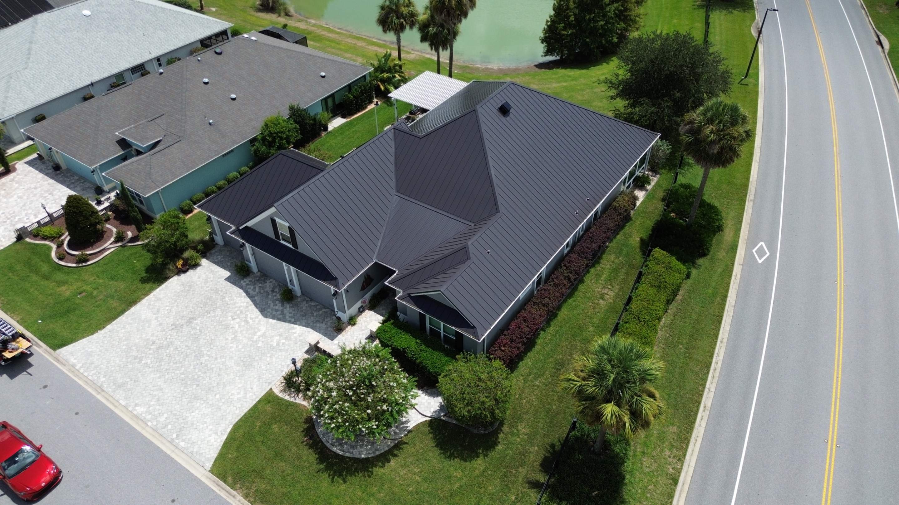 Before and After Shingle to Metal Residential Reroof | The Villages Fl by Gold Key Roofing