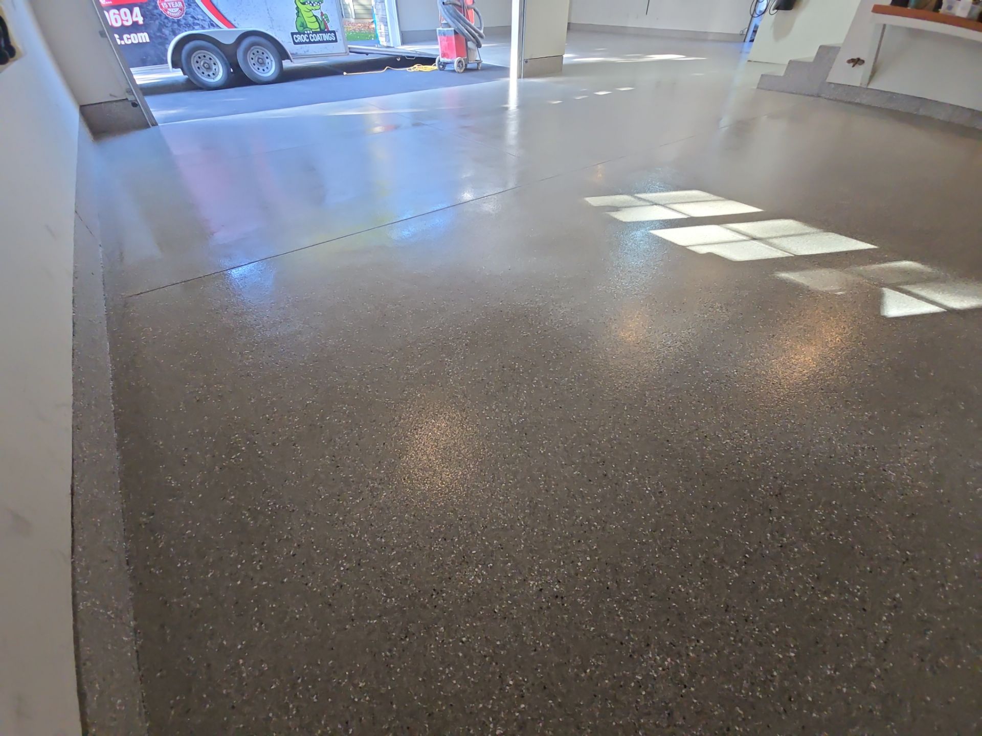 Detached Garage Floor Transformation With Penntek Polyaspartic Coating In Hayden by Croc Coatings, LLC