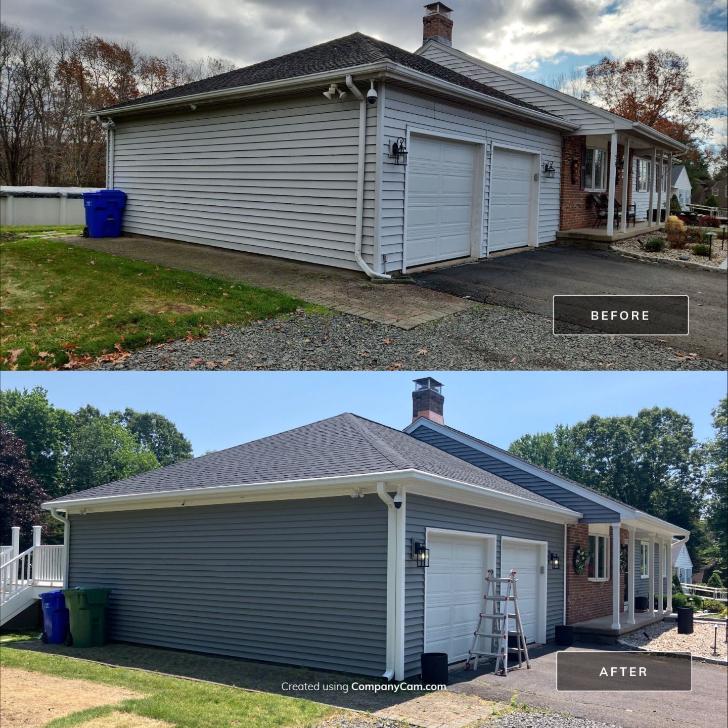 Refreshed Siding with Cert Monogram D/4 x 16'8" clapboard Charcoal Gray & Cert Monogram D/4 x 25' clapboard Charcoal Gray by DiGiorgi Roofing and Siding Inc