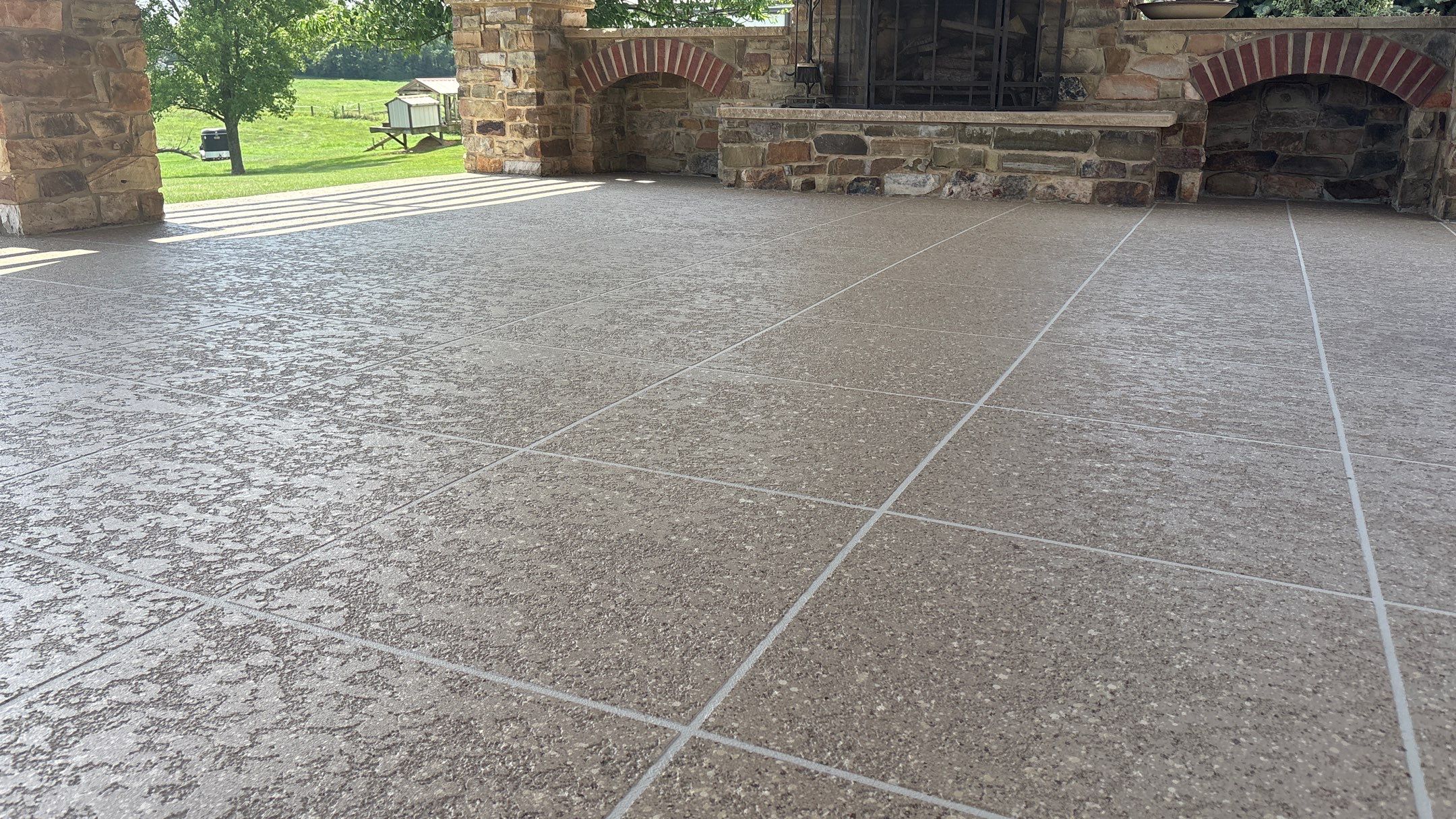 Custom Back Patio Resurface - Kearney, MO by Big Red Decorative Concrete, LLC