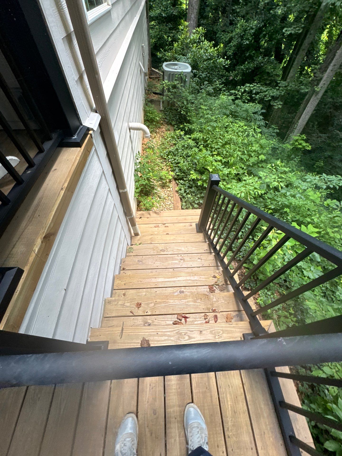 Multi-Level Wood Deck Staining and Restoration in Atlanta by Swift Home Renovations