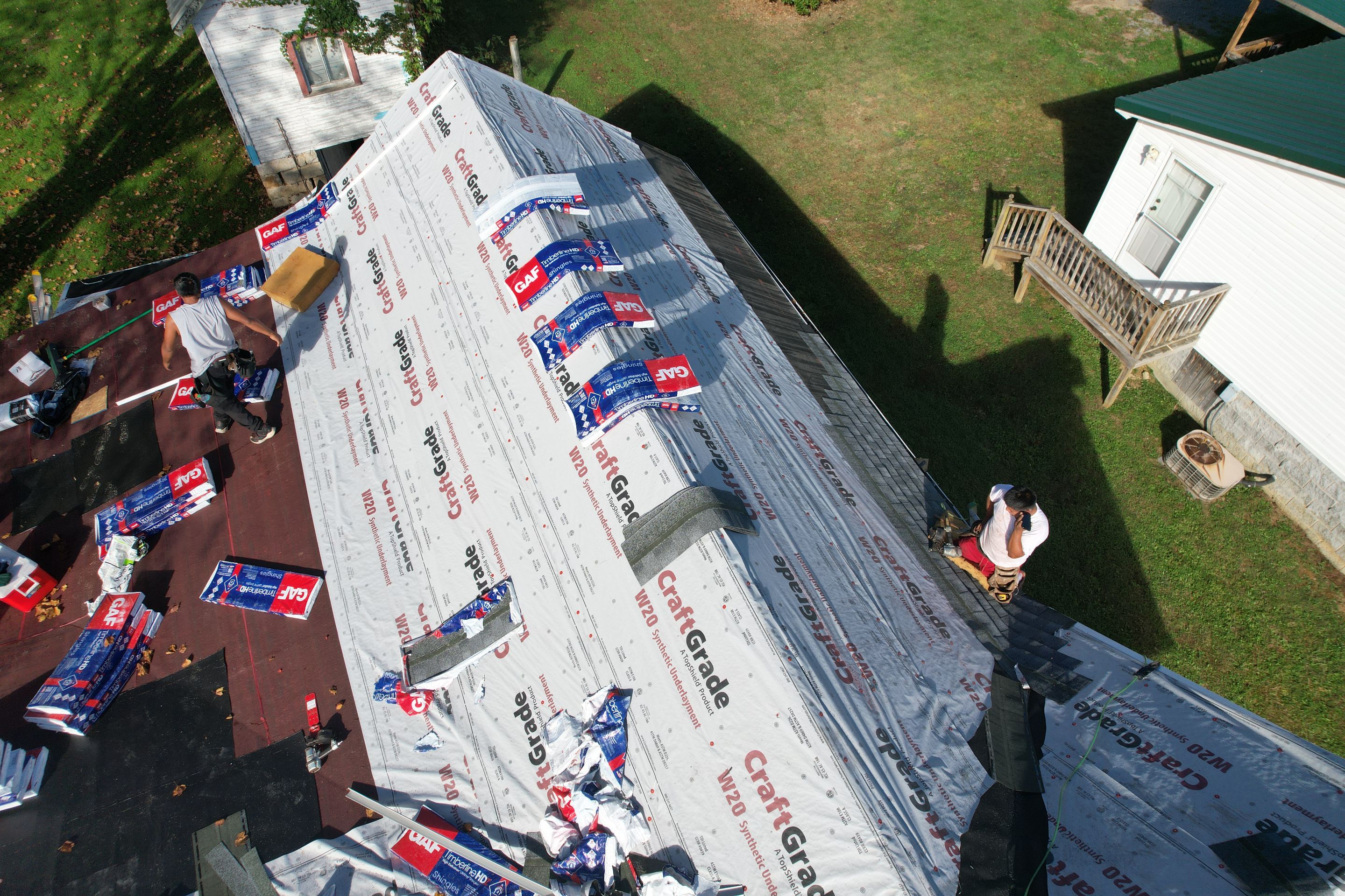 Residential Roofing Installation using GAF Timberline HDZ Oyster Grey by Rainstoppers Roofing