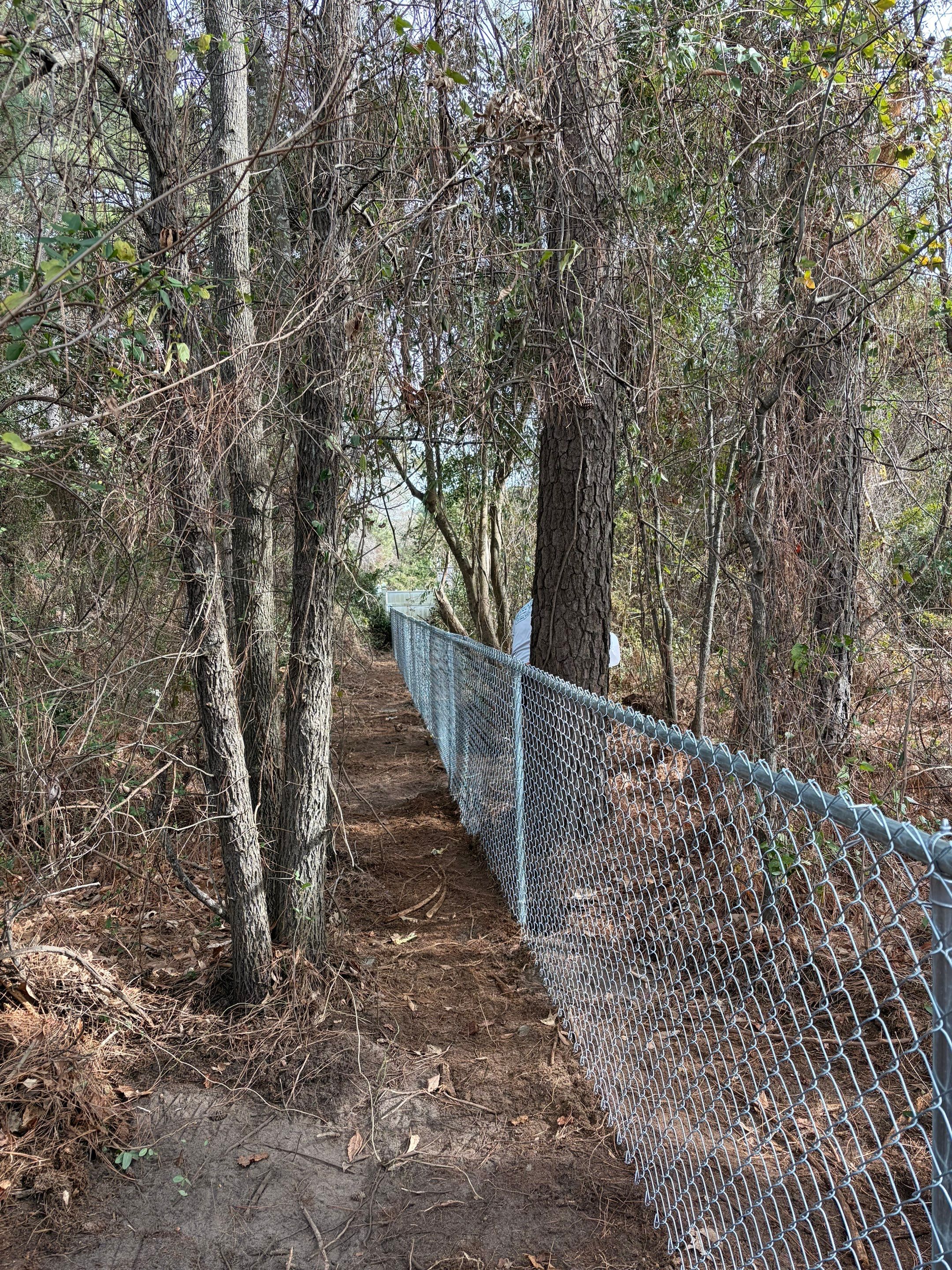 Freshly Installed Chain Link Fence by Tidewater Fence