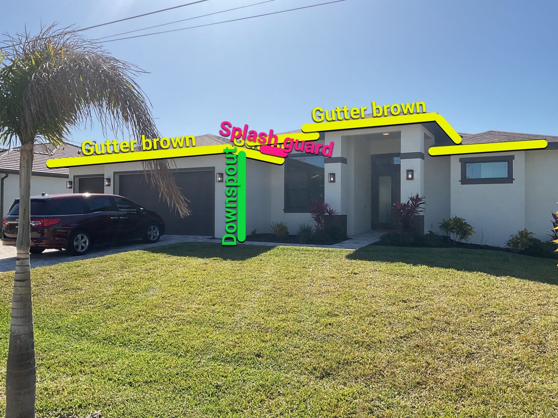 Seamless Gutter Installation using Musket Brown Seamless Gutters in Cape Coral FL by Gutter Professors