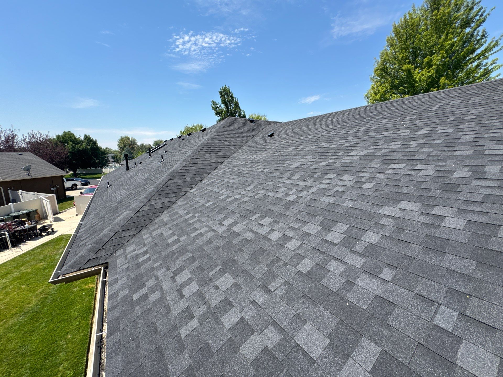 Complete Residential Roof Replacement Featuring Gray Architectural Shingles in Meridian by Olive Roofing