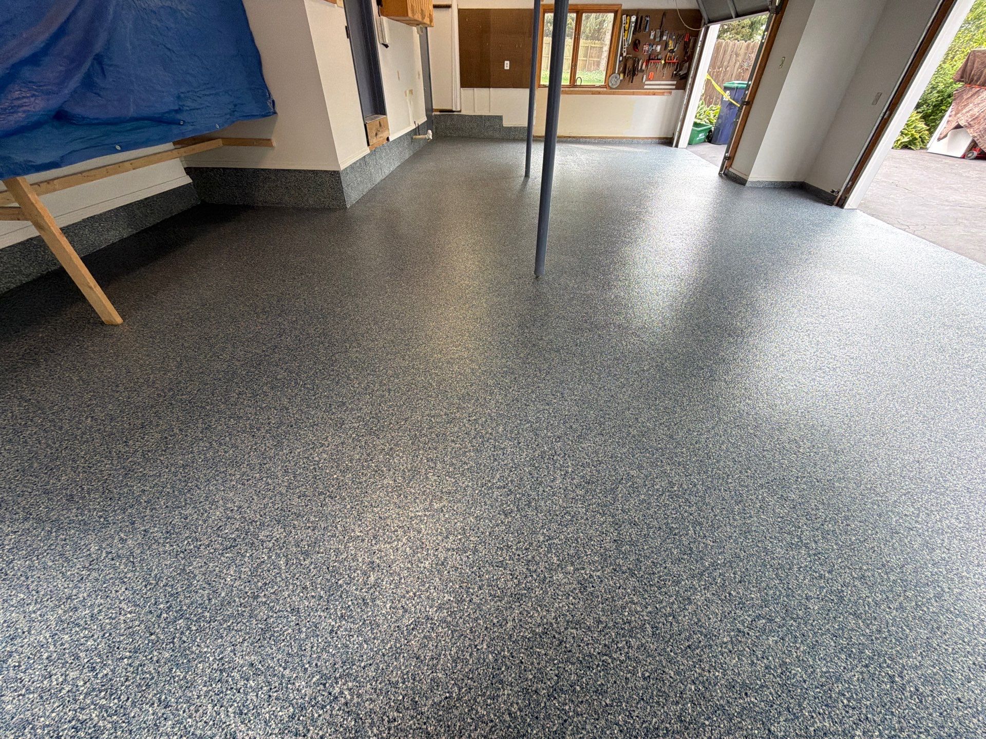 Vintage Cobalt Garage Coating by NG Masonry & Construction LLC