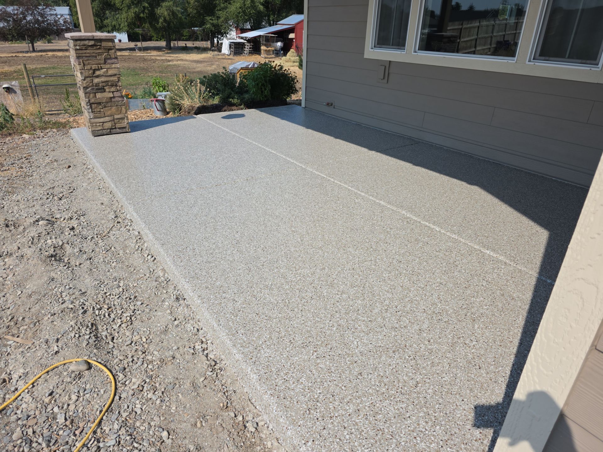 Patio Transformation using Pebble Beach by Croc Coatings, LLC