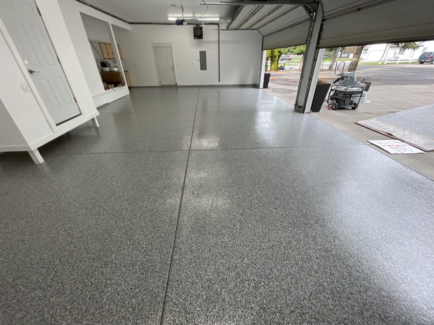 Garage Transformation using Slate Stone by Croc Coatings, LLC