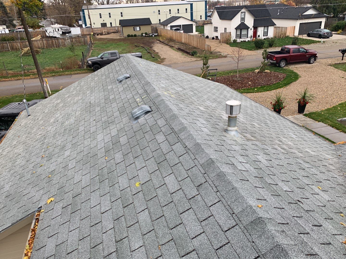 Star Idaho Single level roofing replacement using Duration Brownwood by ID Roofing LLC