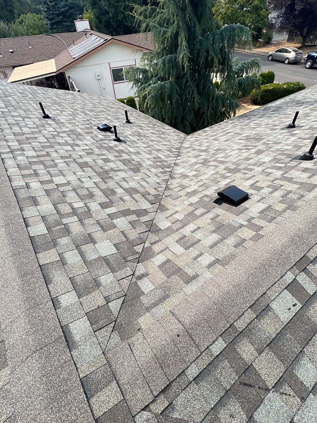 Residential Roofing Installation using Owens Corning Duration Shingles In "Driftwood".  by BEST Roofing & Waterproofing