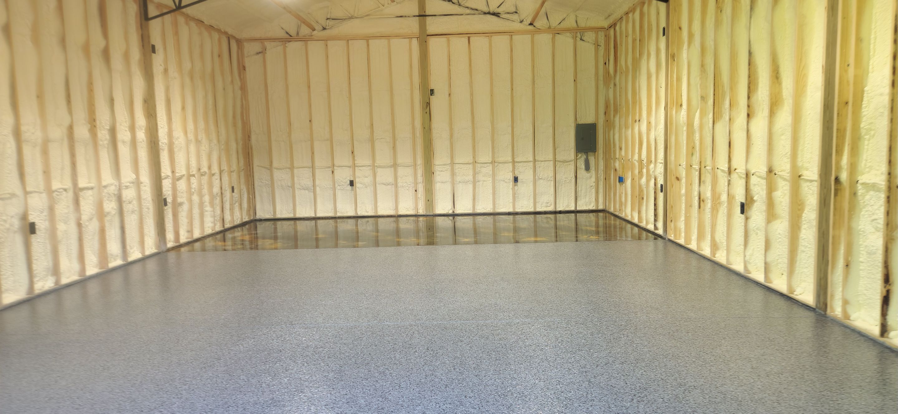 Amazing Standalone Garage + Metallic Epoxy by Elite Floor Solutions