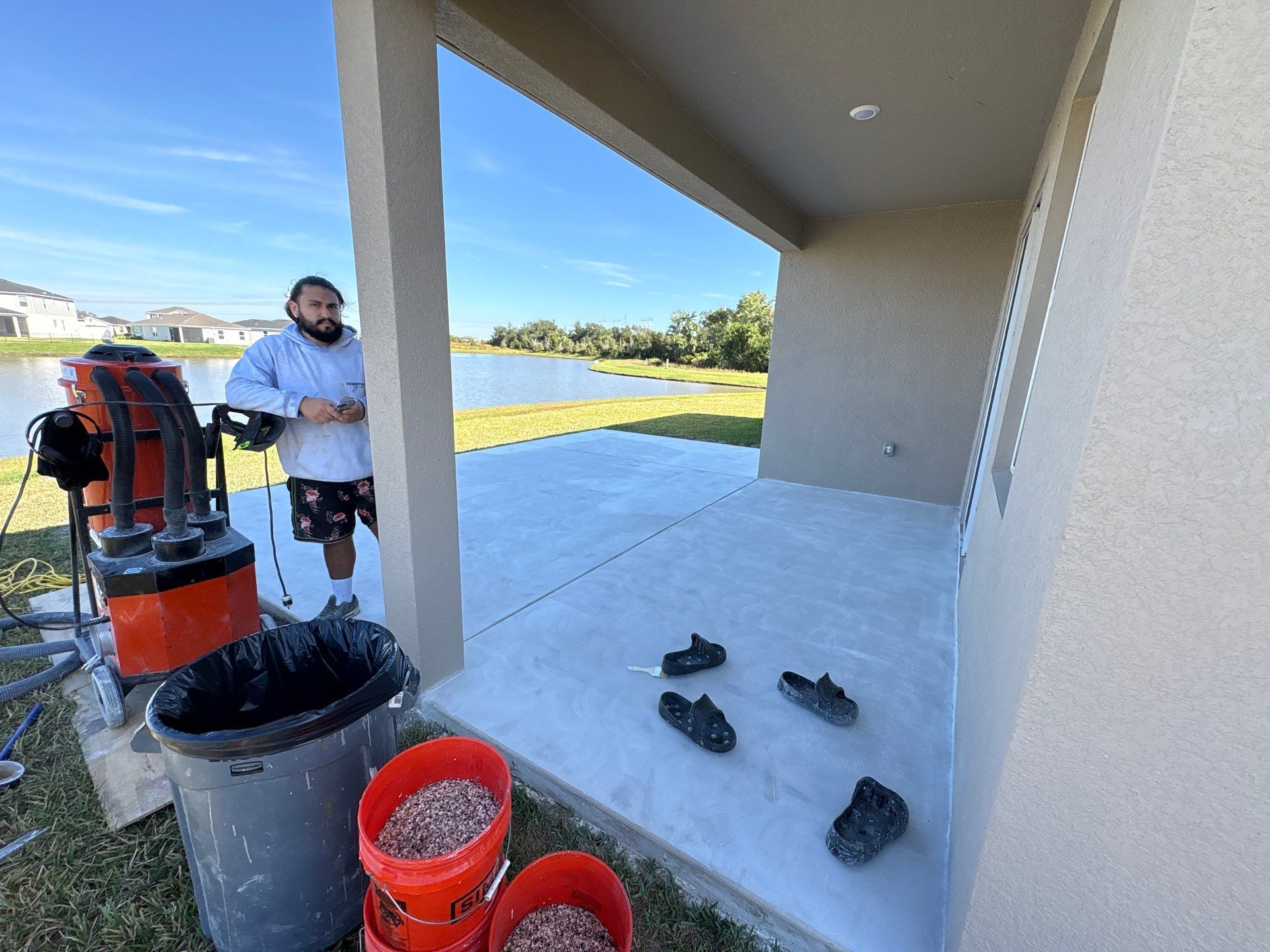 Outdoor Living Upgrade: 'Outback' Flake System for a Premium Patio Finish by Performance Floors & Coating