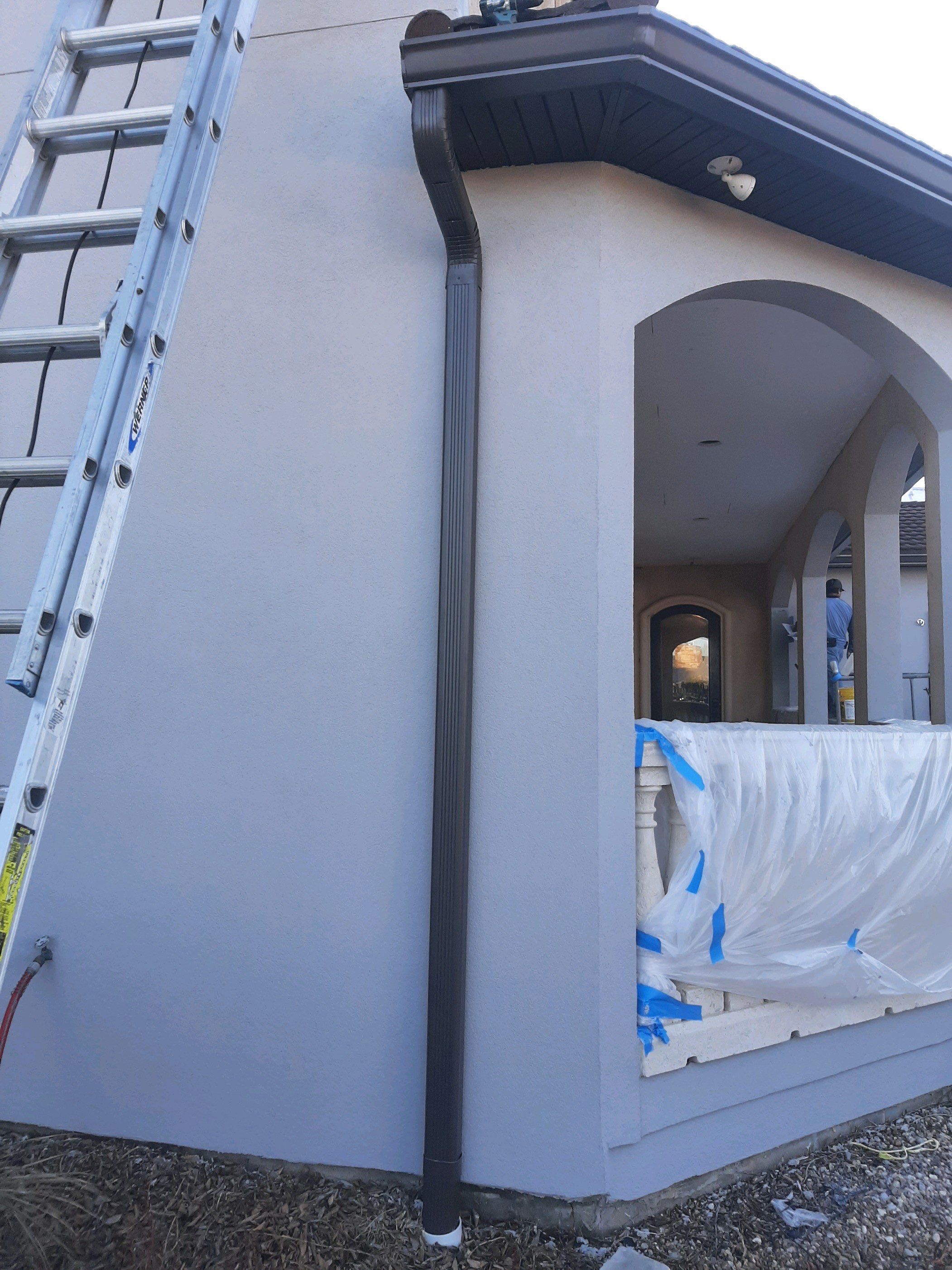 Gutter Installation using Royal Brown K-Style Gutters by Gutter Professors