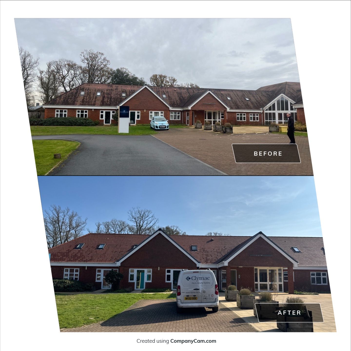 Large Care Home Roof Clean using Mosmatic FSC and Biocide by Ges Exterior Cleaning ltd