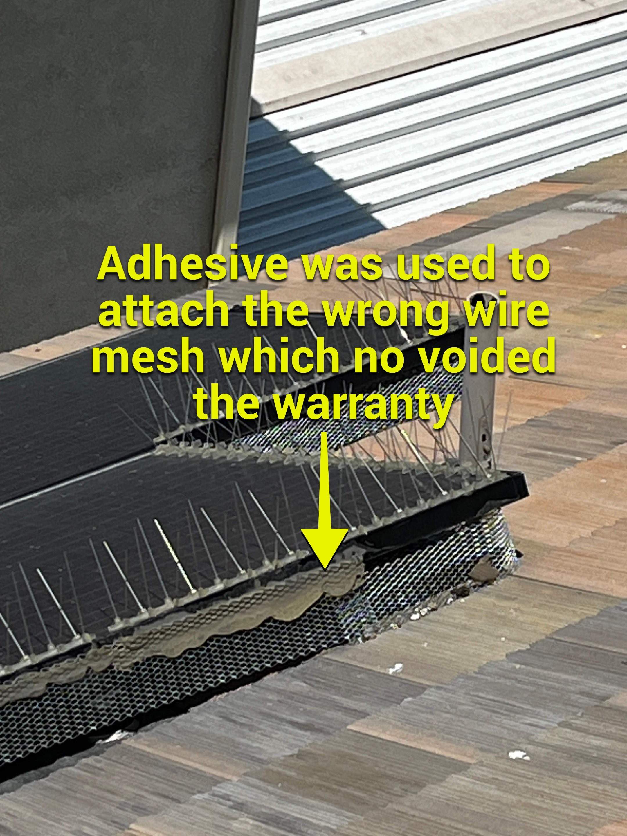 Failed Bird Proofing Installations by Palm Coast Solar Cleaning