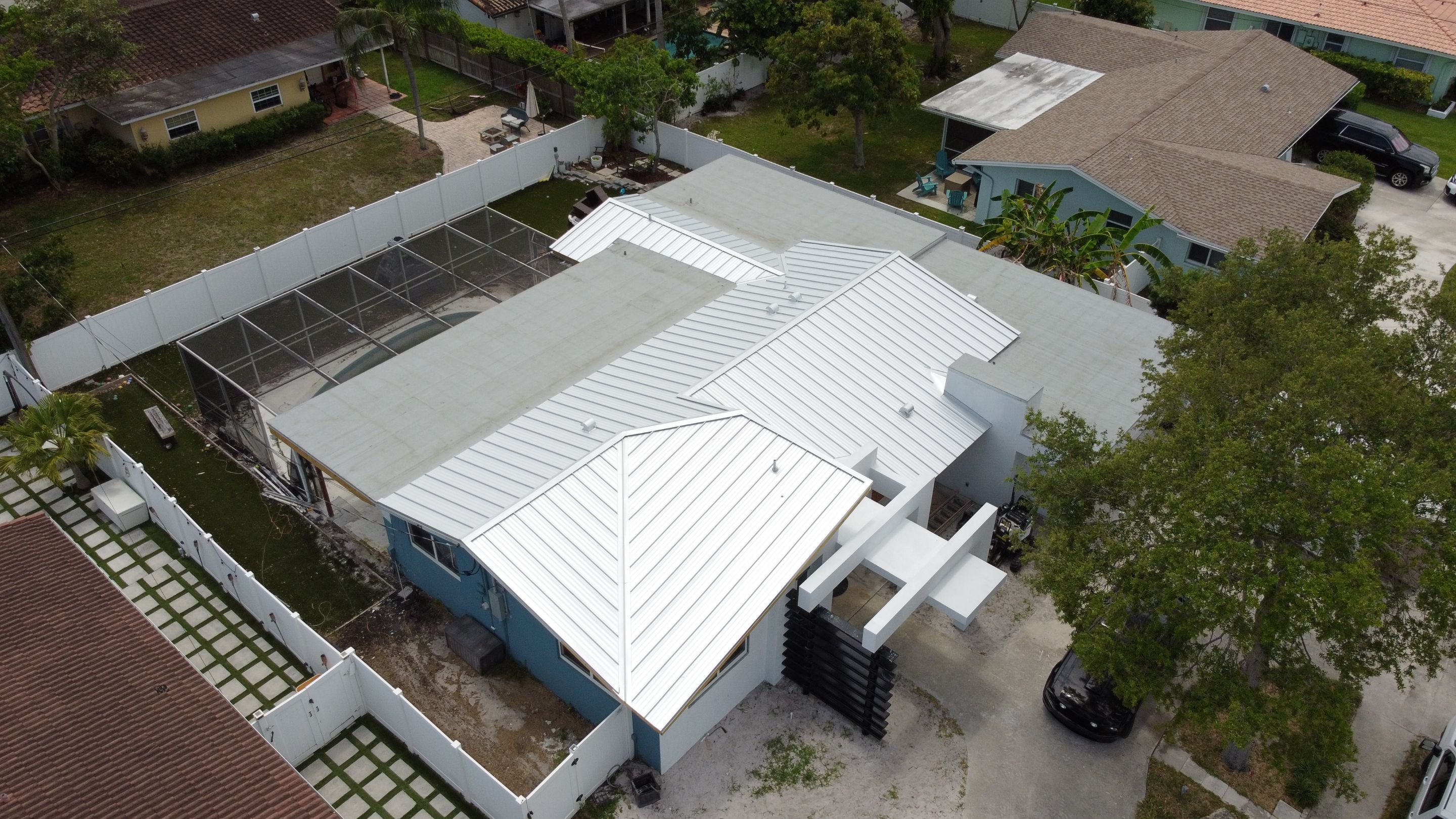 Residential Roofing Installation using 1" Nail strip metal roof by BLUES BROTHERS ROOFING