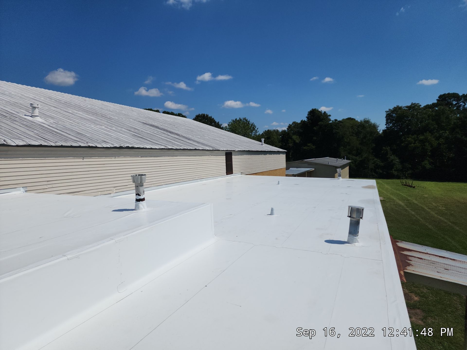 Commercial Roofing Installation using 60 mil PVC by Hostetler Roofing