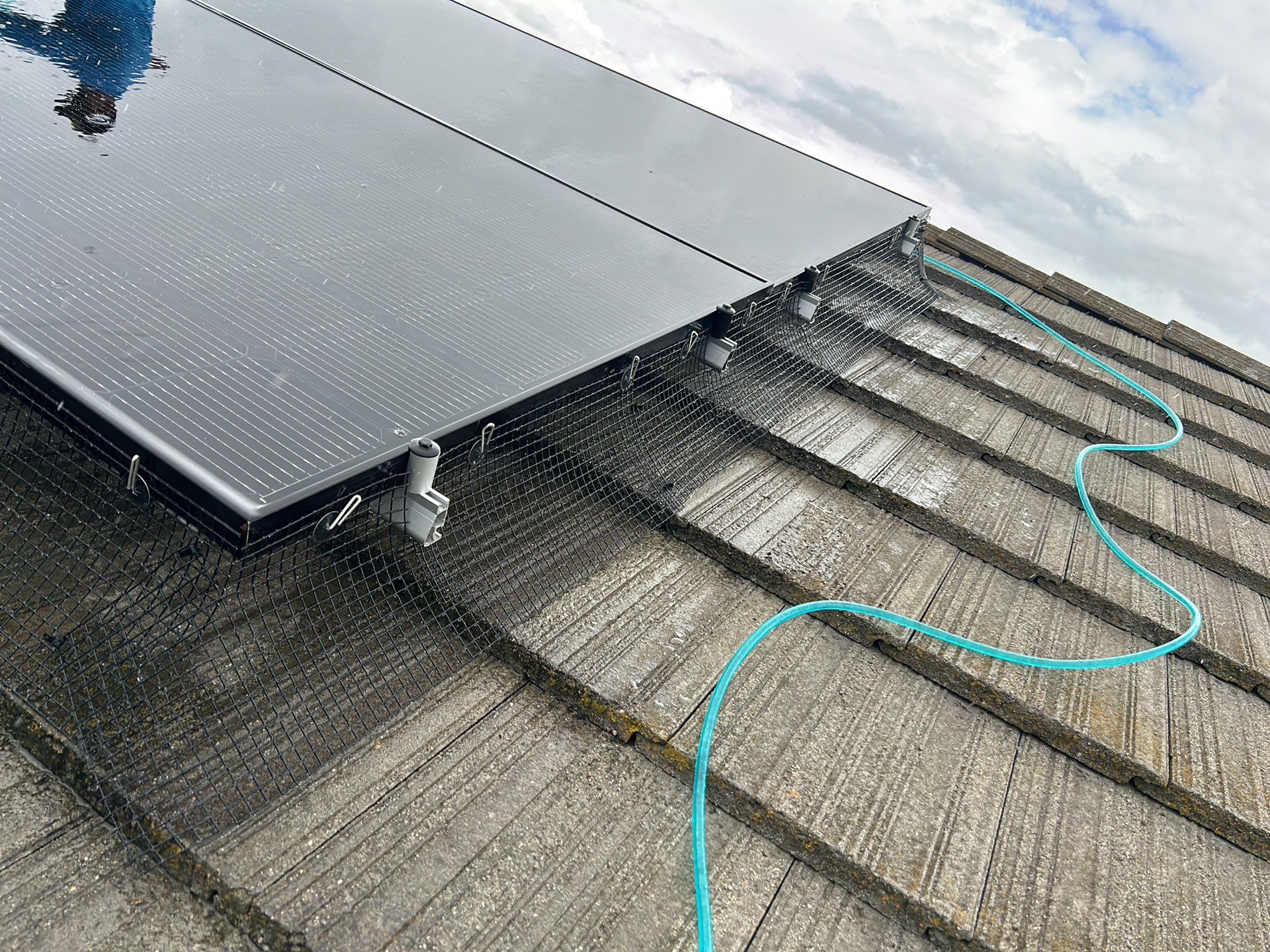 Solar Panel Bird Proofing using Critter Guard Mesh-Flat tile by All One Solar Shine