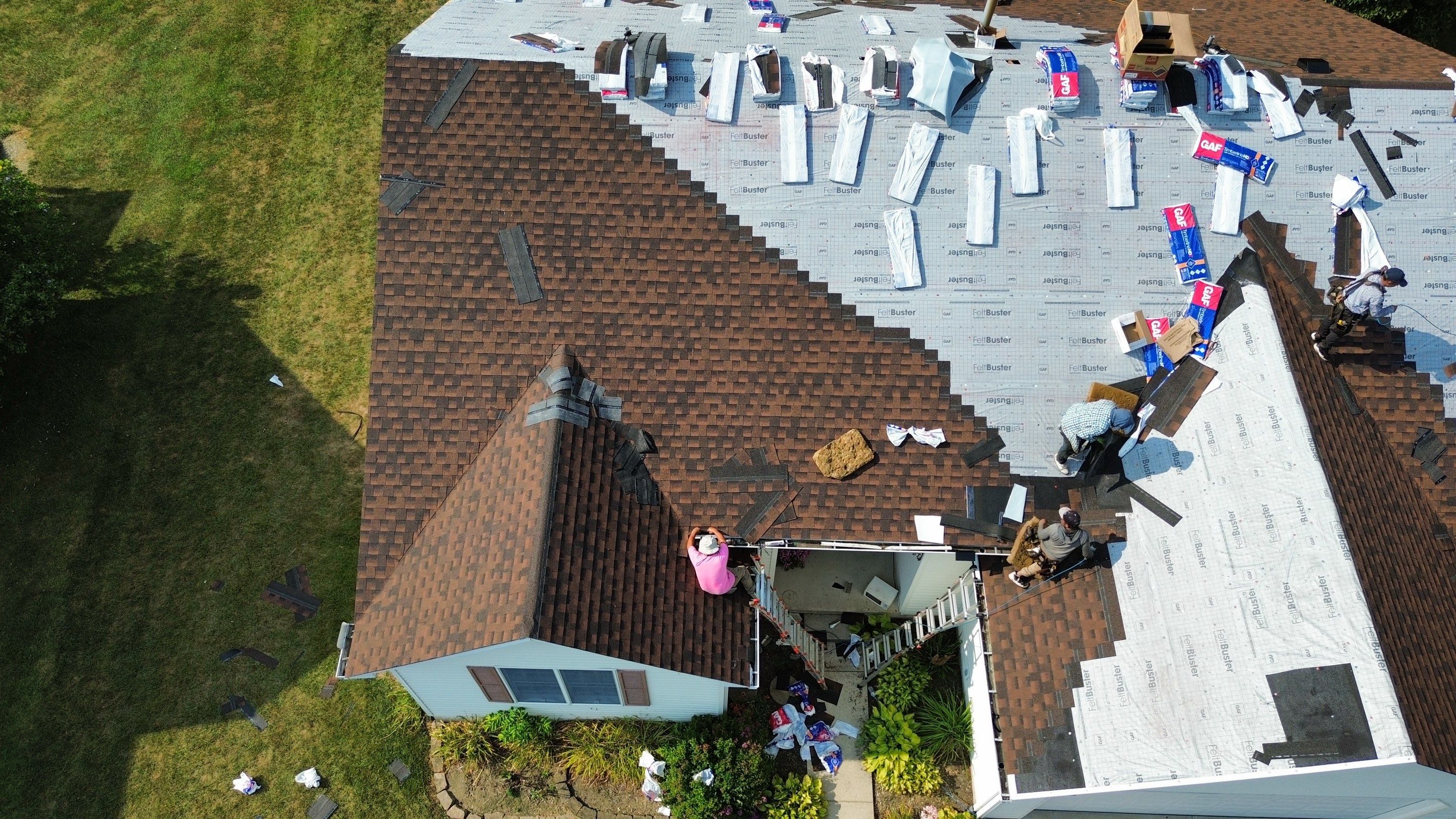 Residential Roofing Installation using Timberline HDZ Shingles - Hickory by RoofX 