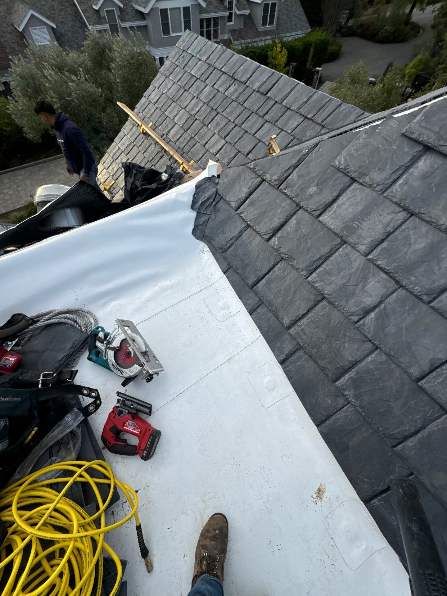 Residential Roofing Installation using Slate by Acker Roofing
