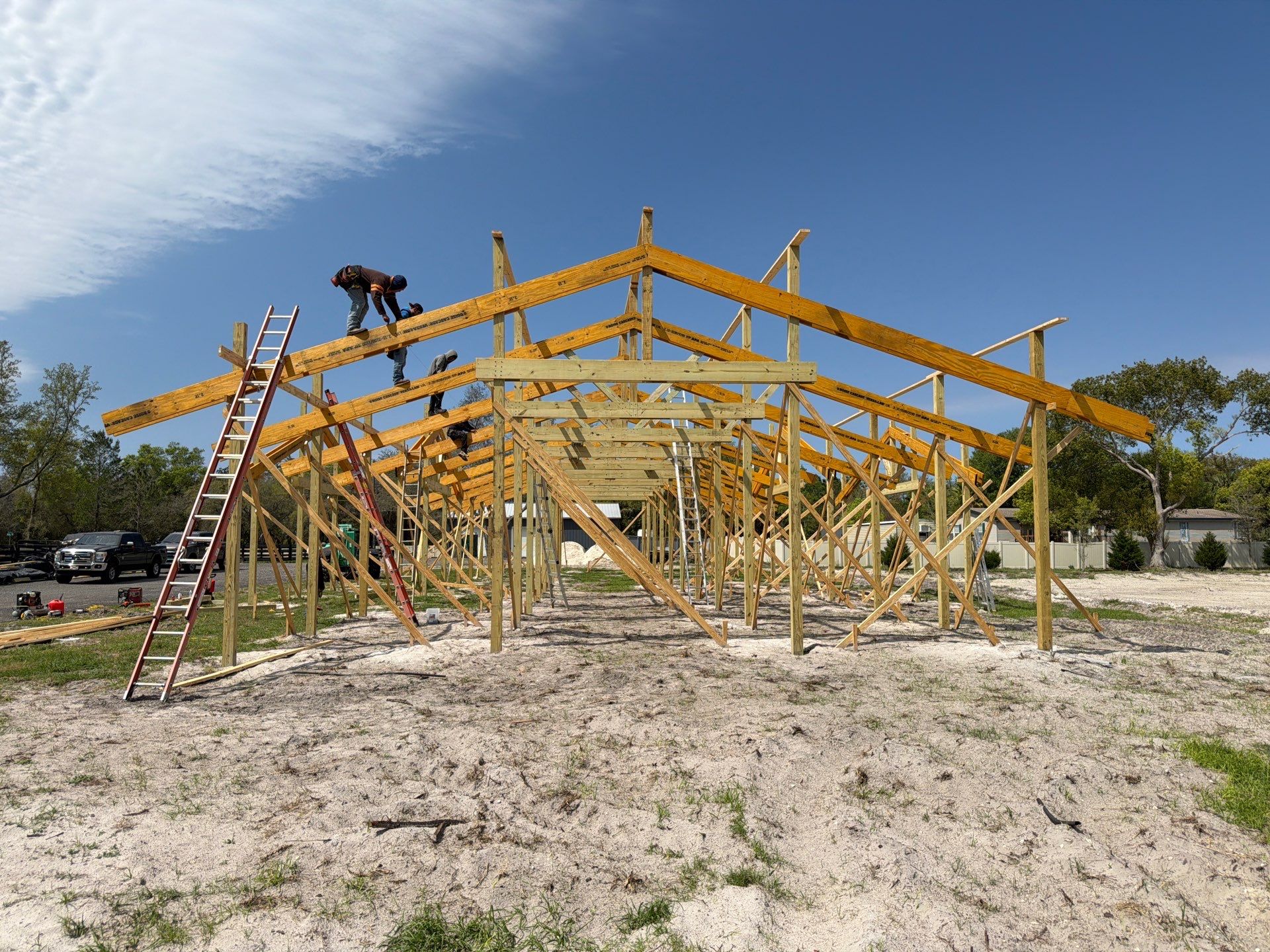 Custom Post-Frame Horse Barn and Shingle Roof Installation in Geneva by Fortified Roofing Solutions Corp.