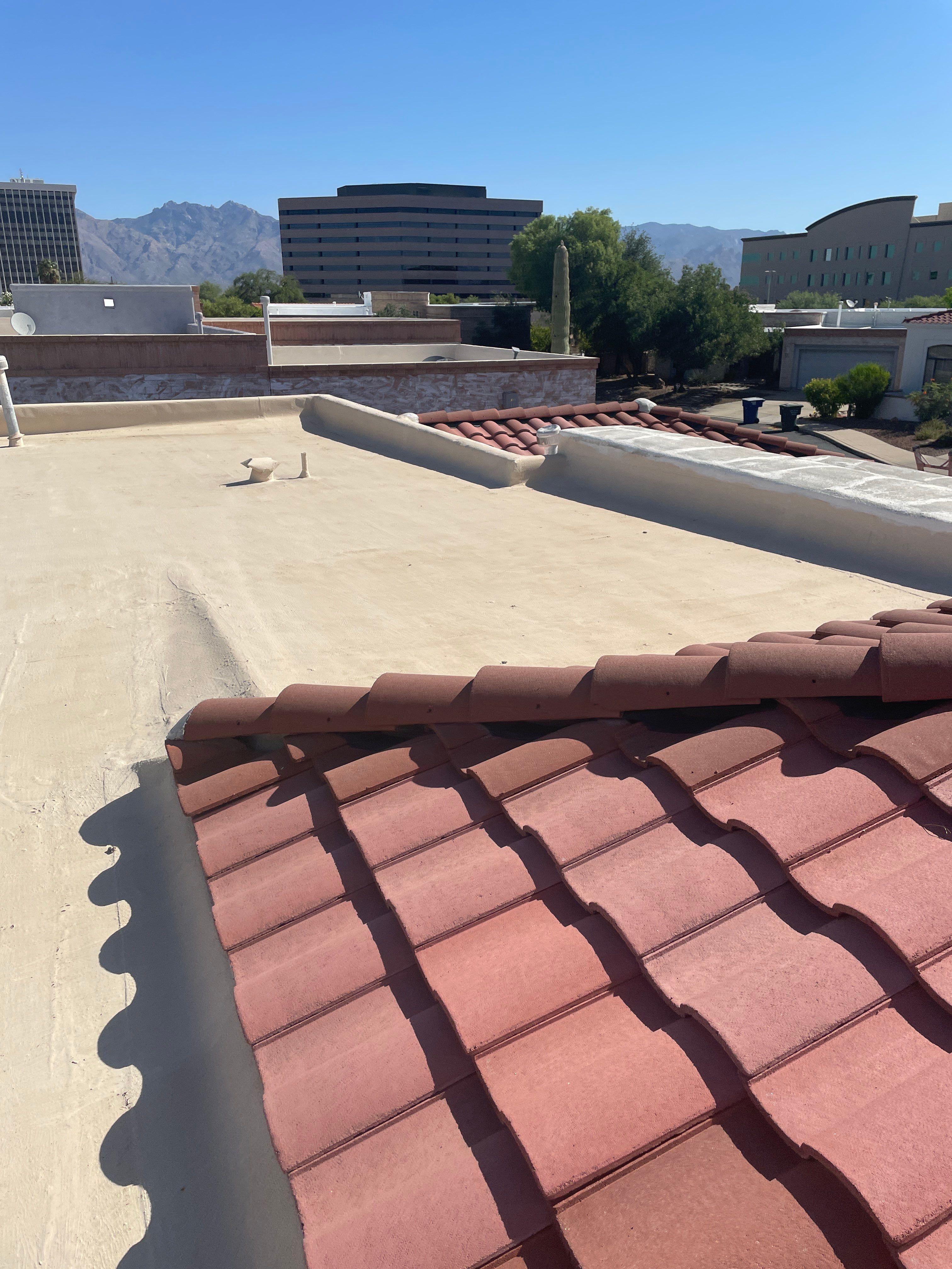 Tucson Residential Roof Restoration with Tile and Elastomeric Coating by West Coast Roofing AZ