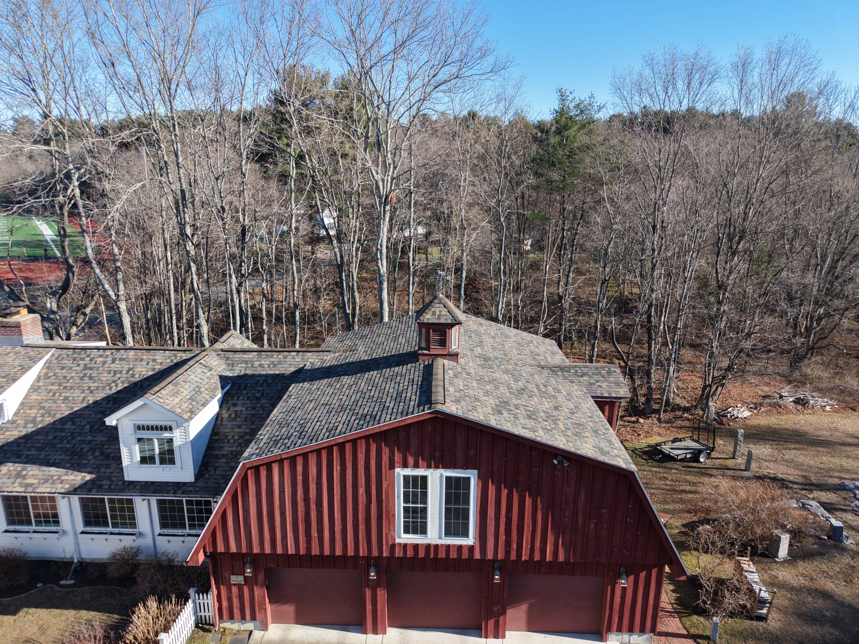Historic 65-Square Connected Farmhouse Re-Roof in Medfield, MA – Owens Corning Duration Designer, Summer Harvest by JOHNNYS PRO