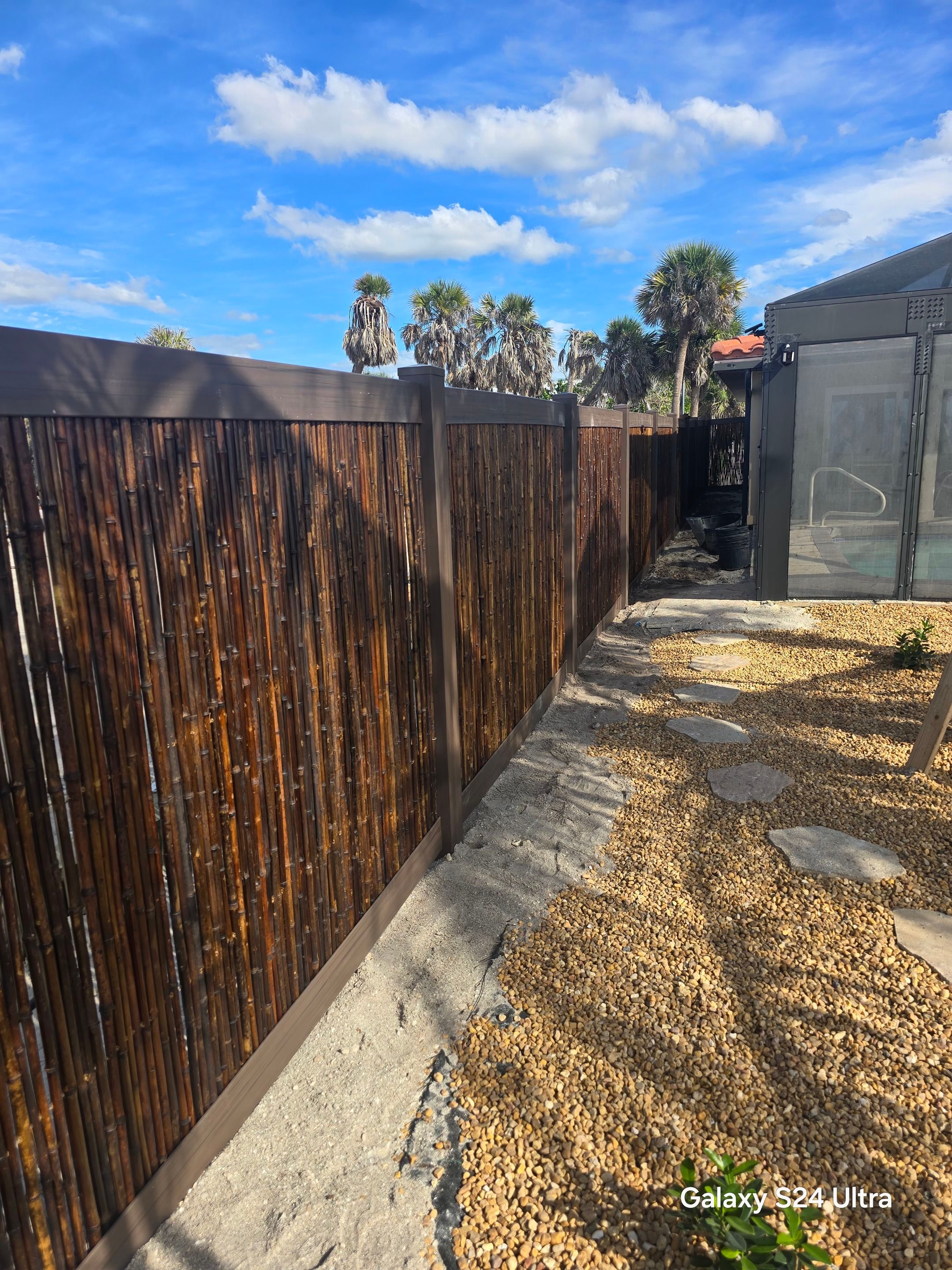 Custom Bamboo Vinyl Fence in Manasota Key by True Fence LLC