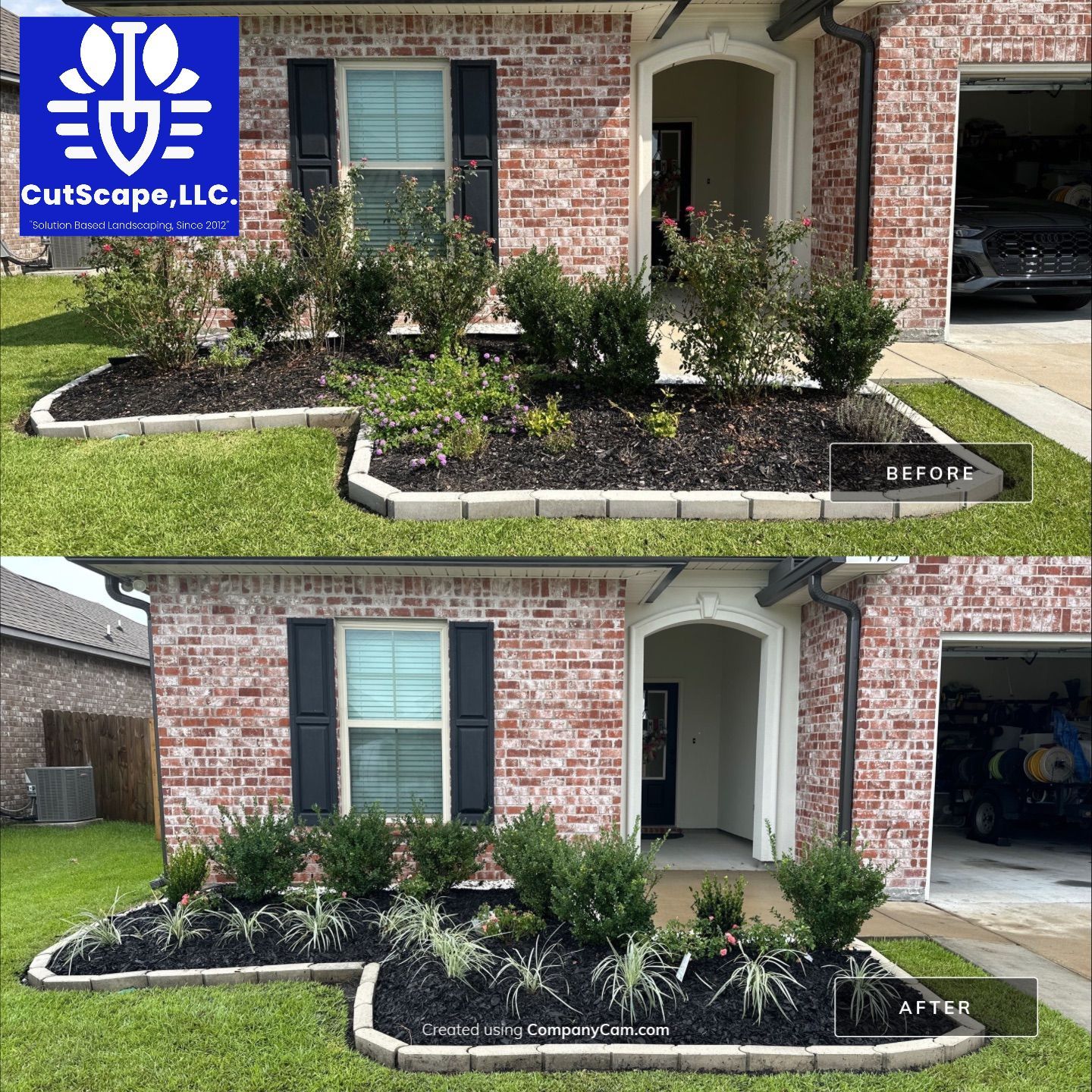 LANDSCAPE SERVICES: BED PREP / PLANT INSTALL / MULCH / & MICRO-IRRIGATION by CutScape, LLC.