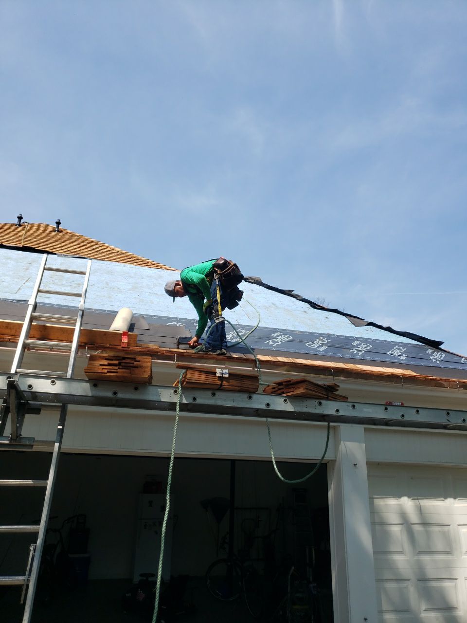 Cedar Shake Roof Replacement with Half Round Copper Gutter Installation  by Custom Installations, Inc.