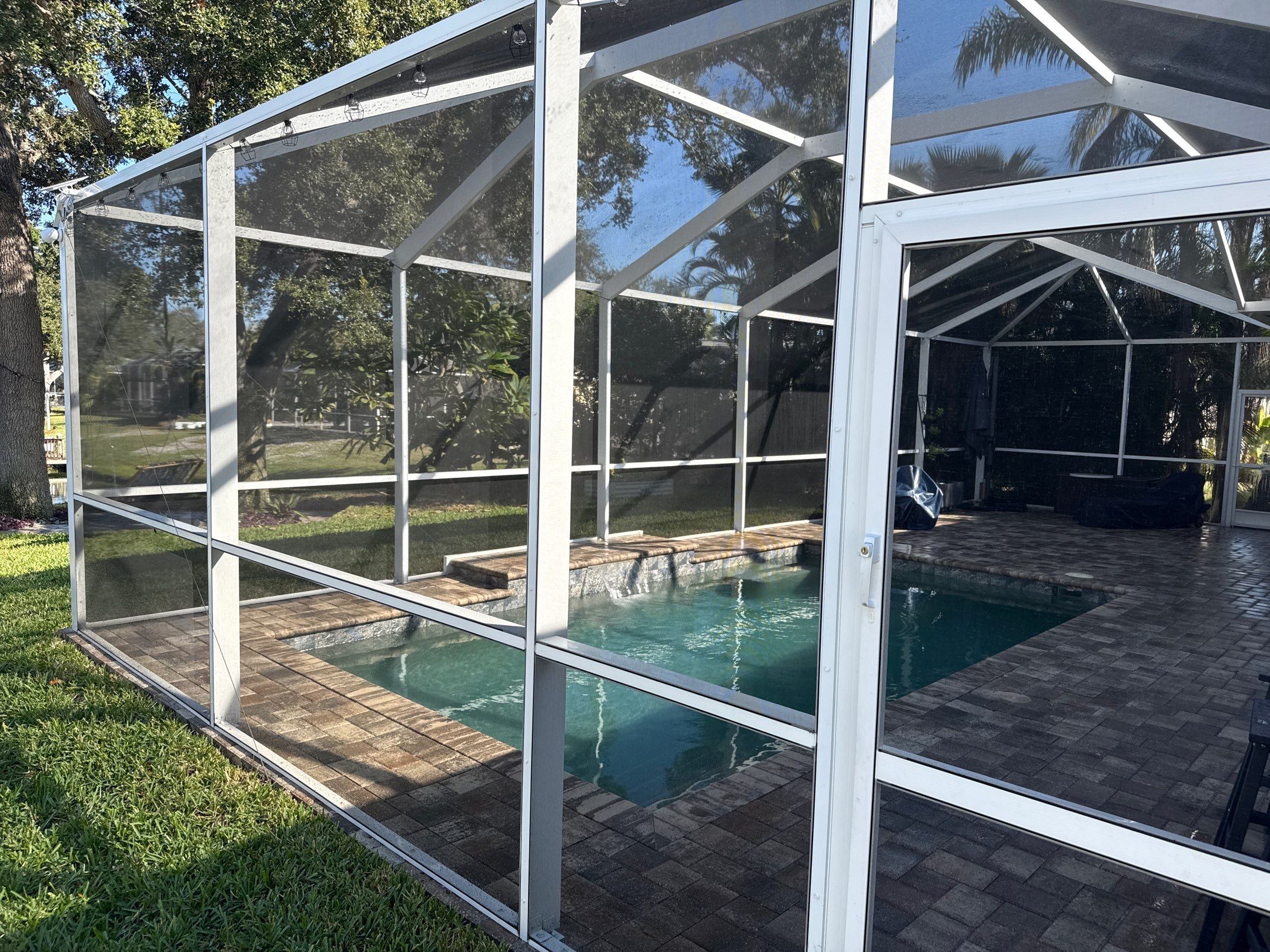Paver Pool Deck Cleaning & Pool Cage Cleaning in River Point of Manatee – Bradenton, FL by Sunshine AquaWash